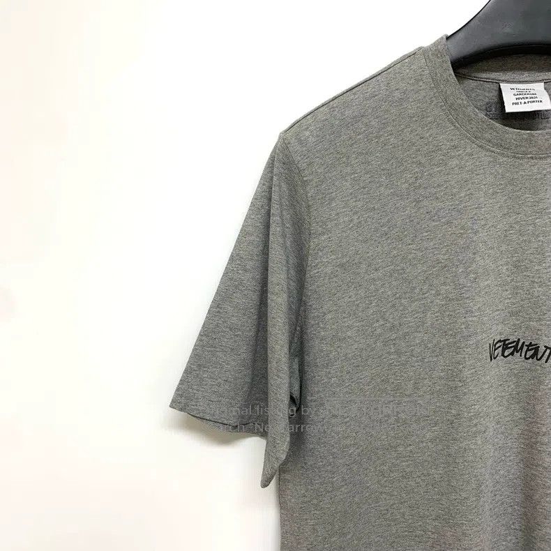 Vetements Vetements Logo embroidered print gray short sleeve T-shirt Size US M / EU 48-50 / 2 - 7 Thumbnail