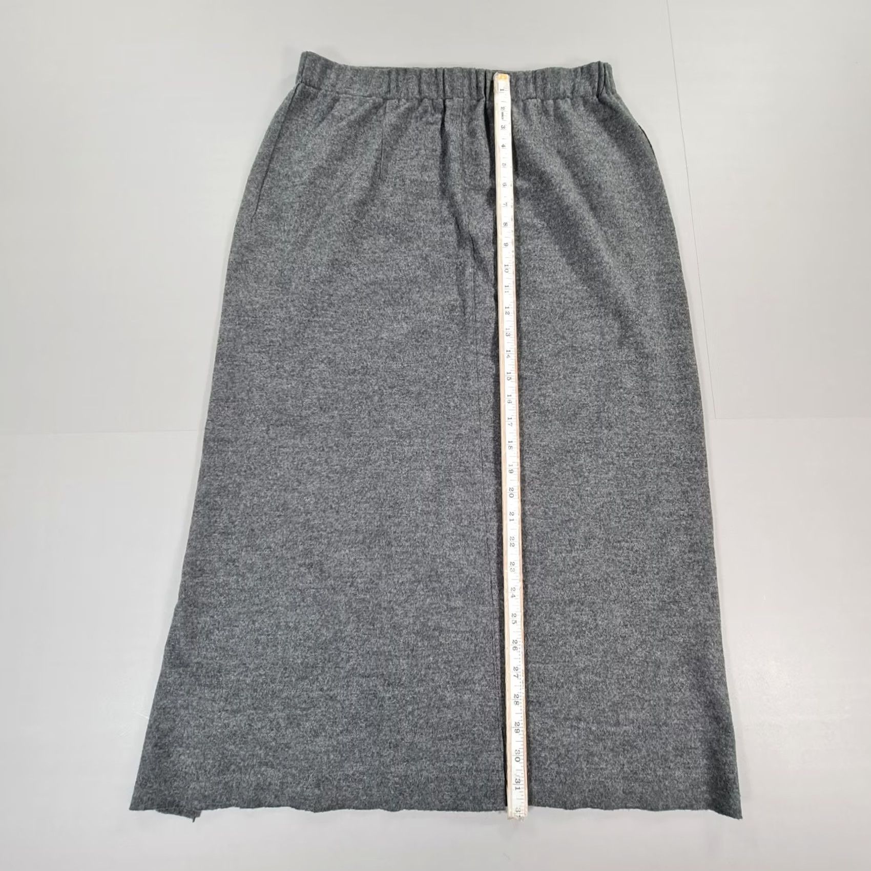 Vintage OSKA Grey Midi Wool Skirt - Comfortable Casual Knit Size 34" / US 12 / IT 48 - 7 Thumbnail
