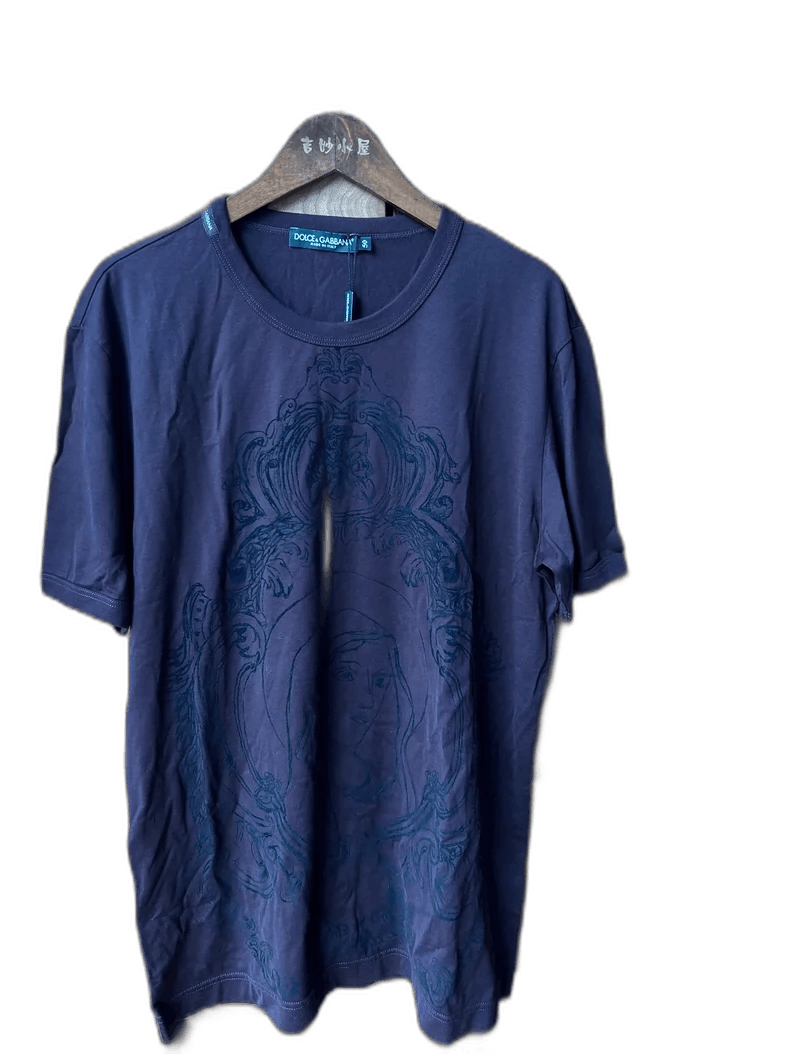 Dolce & Gabbana DG Short Sleeve T-Shirt in Navy Blue Size US M / EU 48-50 / 2 - 1 Thumbnail