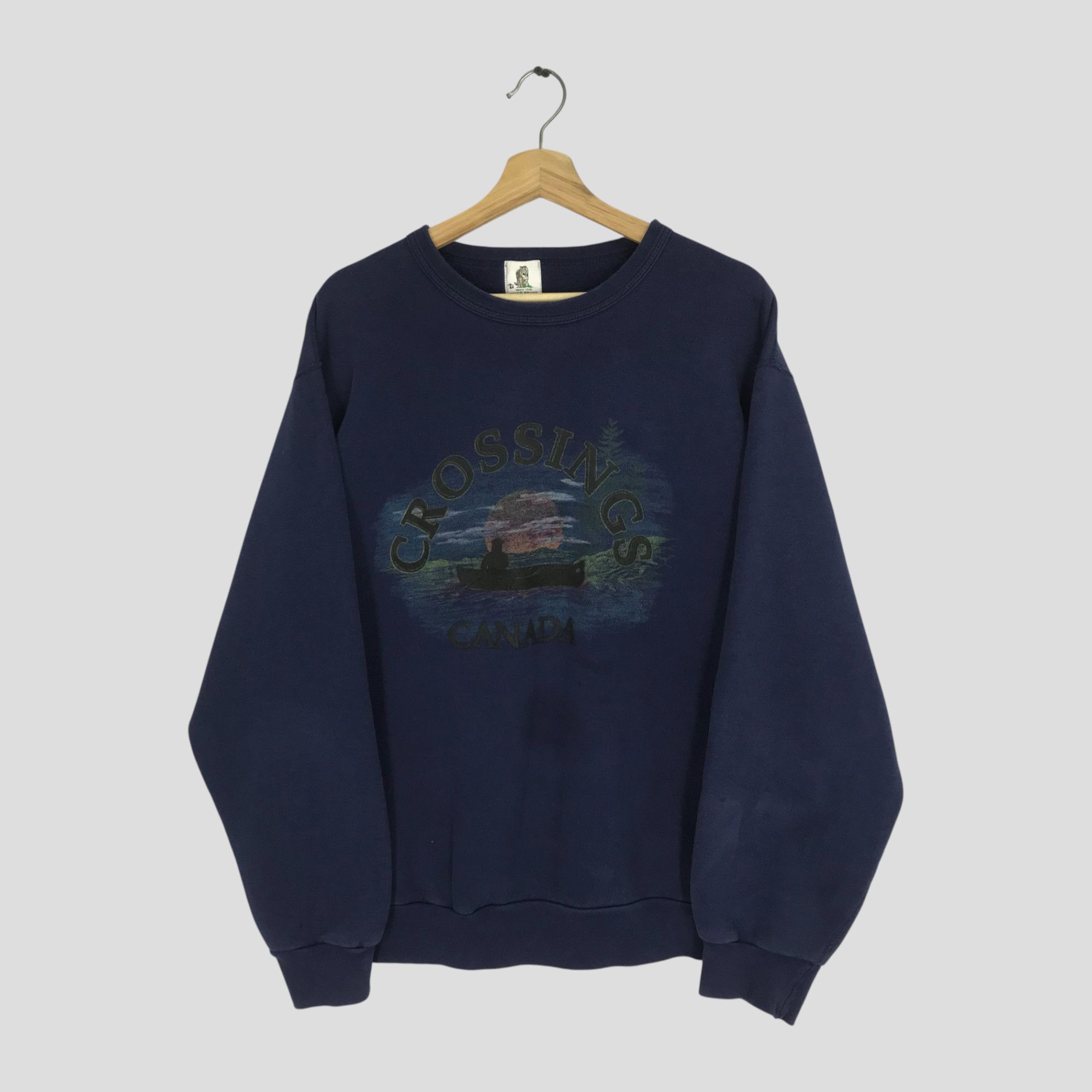 Canada West Vintage 90s Crossings Canada Blue Sweatshirt - 607 Size US L / EU 52-54 / 3 - 1 Thumbnail