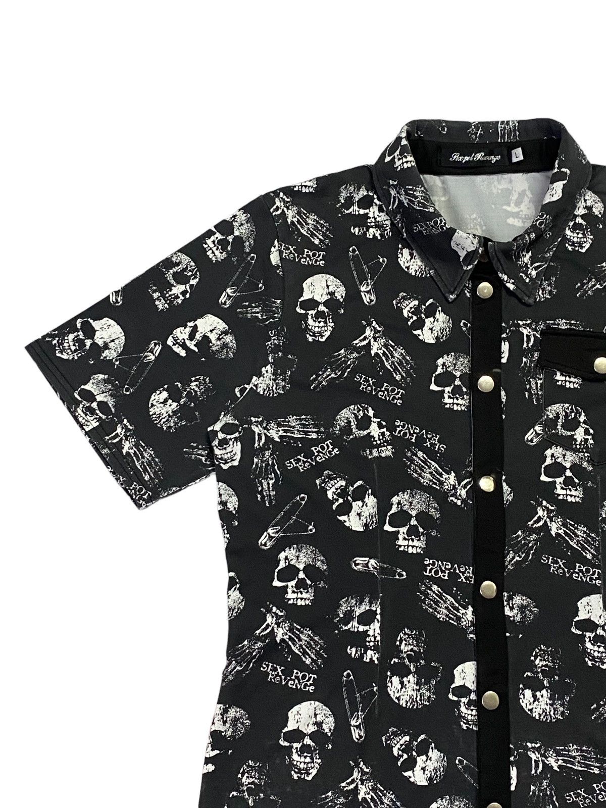 Sex Pot ReVeNGe Sex Pot Revenge Skull Full Print Stretch Shirt Snep Button Size US L / EU 52-54 / 3 - 17 Thumbnail
