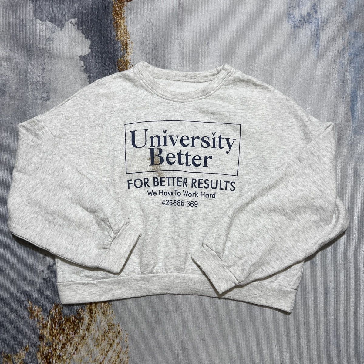 Vintage University Dark Humor Crop Tops Sweatshirt Size M / US 6-8 / IT 42-44 - 1 Thumbnail