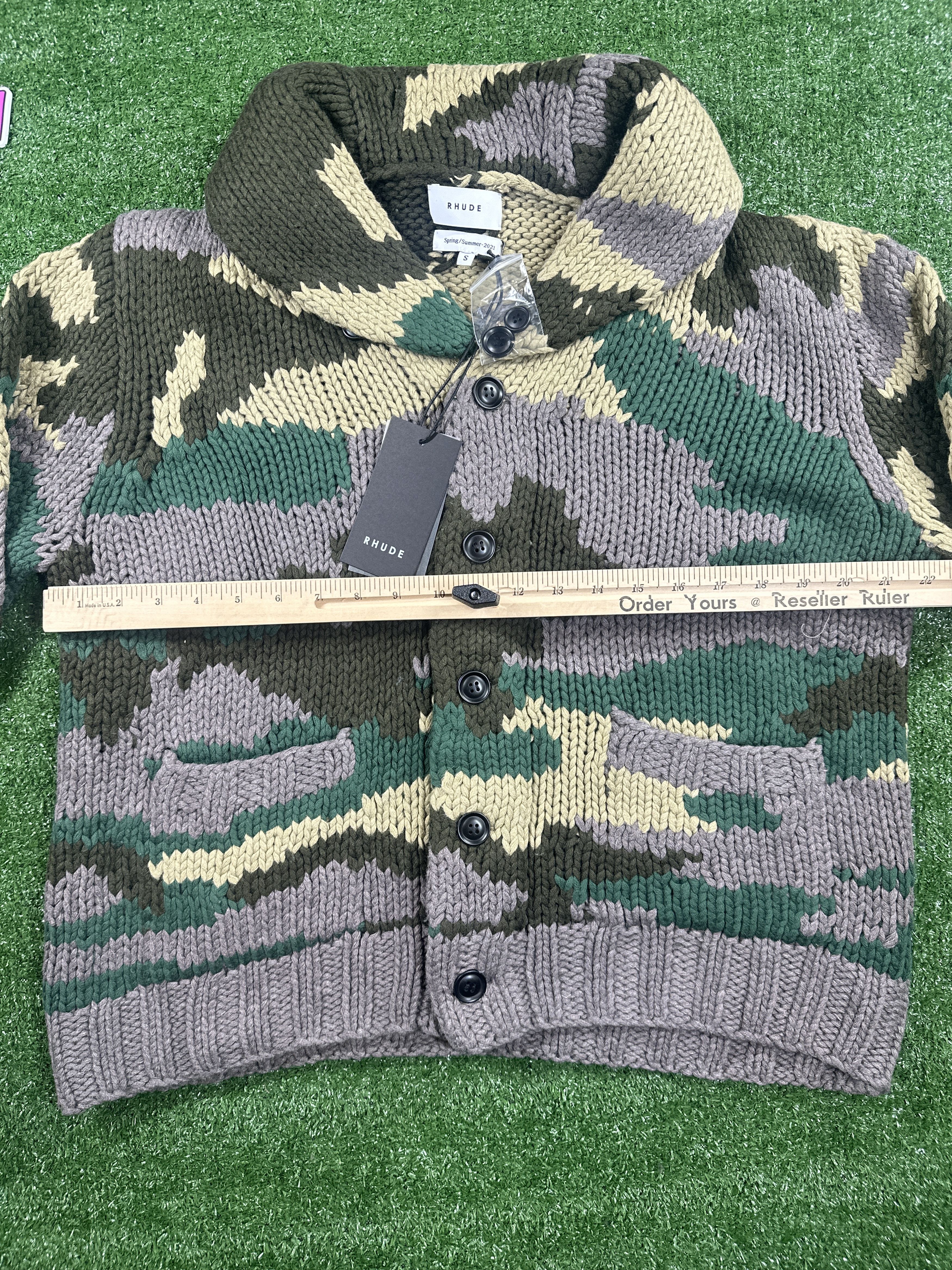 Rhude Rhude Heavyweight Knit Men's Camo Cardigan - Size Small Size US S / EU 44-46 / 1 - 7 Thumbnail