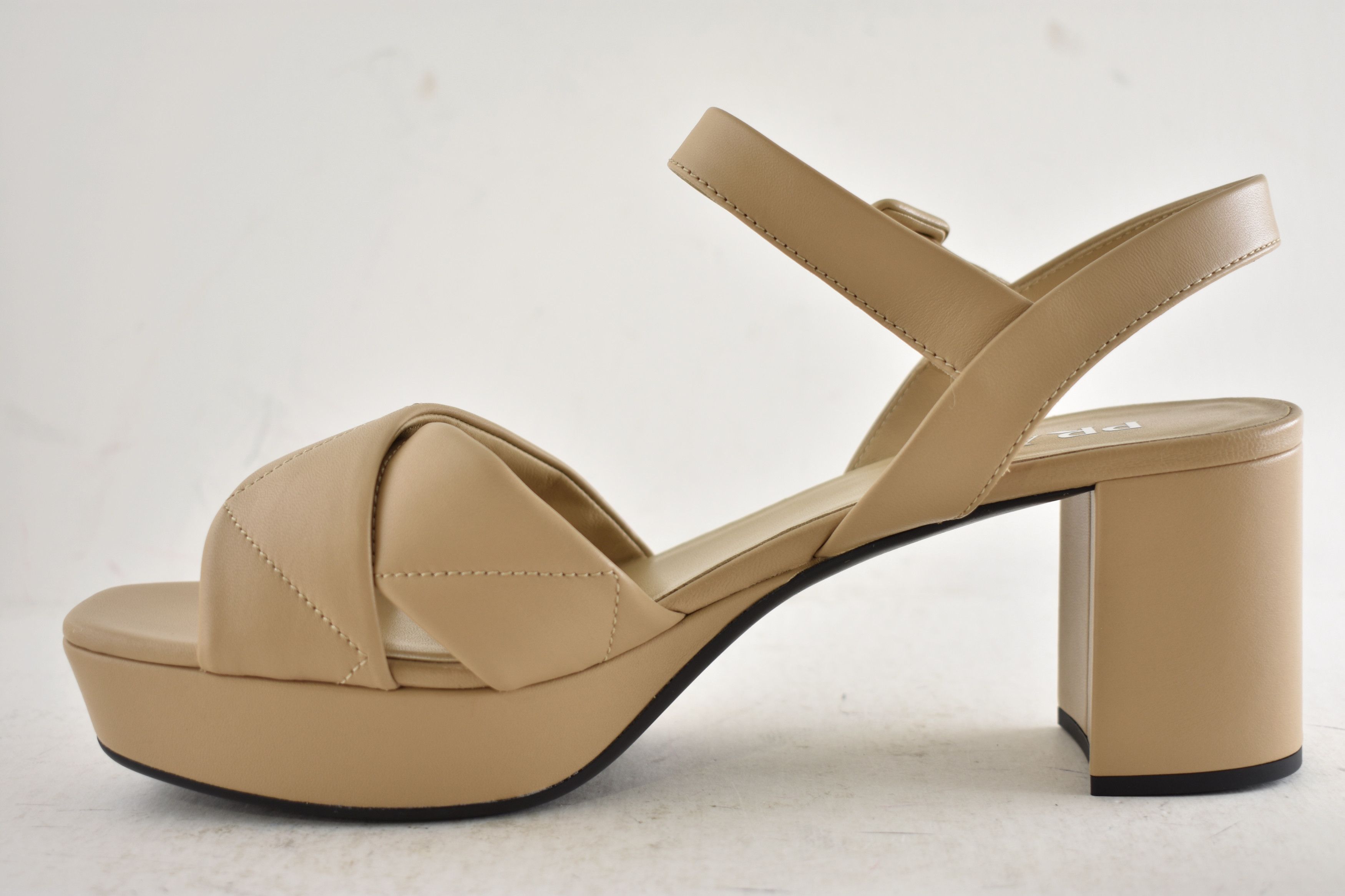 Prada Prada 65mm Nude Platform Sandal Ankle Strap Block Heel 41 Size US 11 / IT 41 - 14 Thumbnail