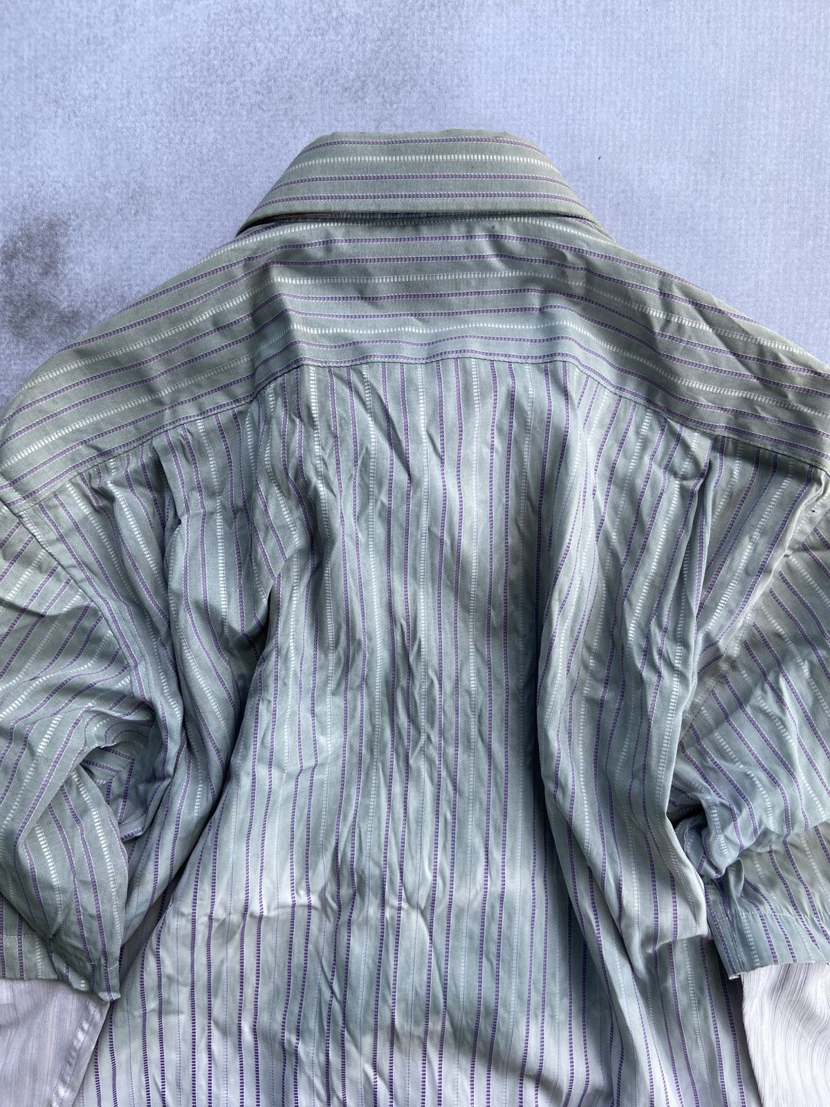 Vintage Vintage 90s Balenciaga Double layer shirt destroyed Size US L / EU 52-54 / 3 - 3 Thumbnail