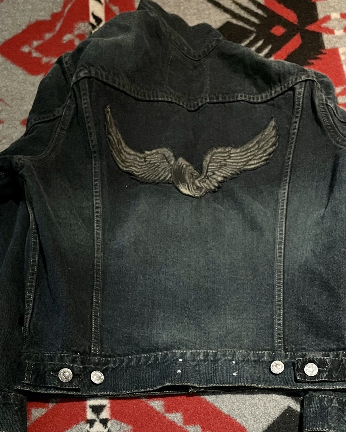 Levi's Black Denim Jacket with Flywheel Patch Size US M / EU 48-50 / 2 - 1 Thumbnail