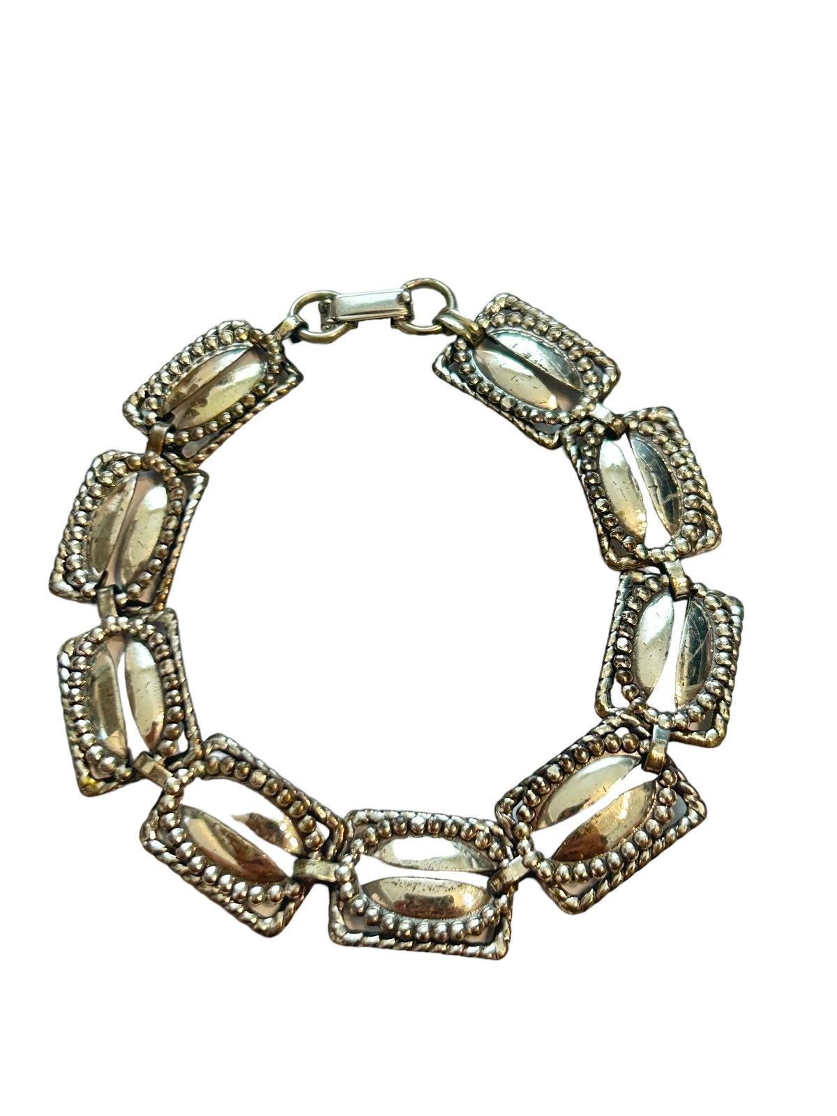 Vintage Beau sterling silver vintage rectangle link 7” bracelet Size ONE SIZE - 1 Thumbnail