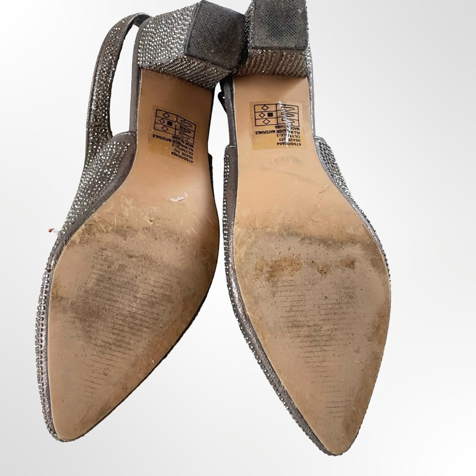 Other Valenti Franco Silver Rhinestone Slingback Block Heels - 7.5 Size US 7.5 / IT 37.5 - 8 Thumbnail