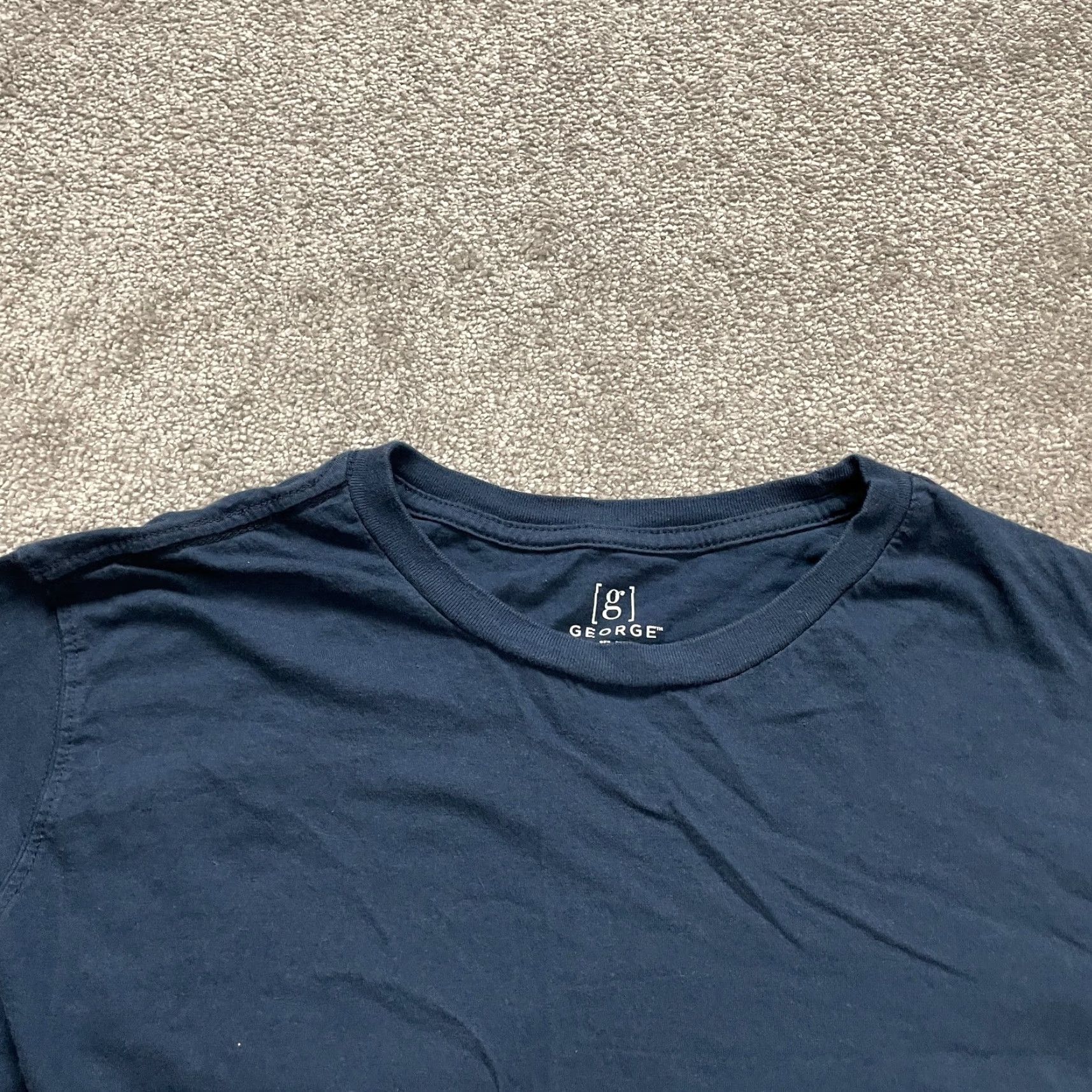 George George Crew Neck Long Sleeve T-Shirt Mens XL Blue Cotton Casual Outdoor Tee Size US XL / EU 56 / 4 - 3 Thumbnail