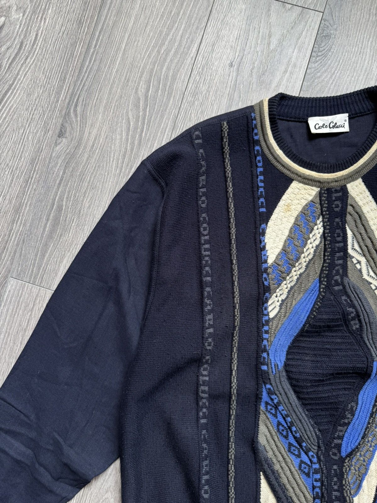 Carlo Colucci Carlo Colucci Mens Coogi style Linen Sweater Vintage Size US L / EU 52-54 / 3 - 2 Thumbnail