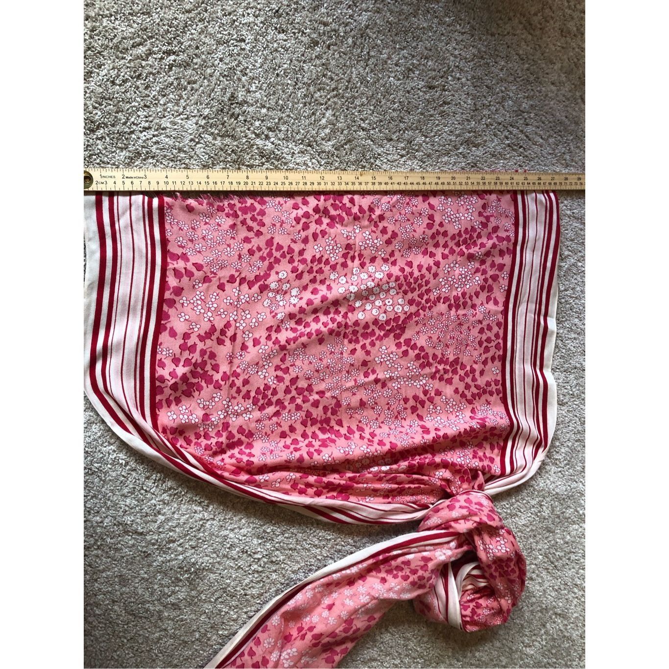 Other Talbots Women’s White and Pink Floral Pattern Design Scarf N Size ONE SIZE - 4 Thumbnail