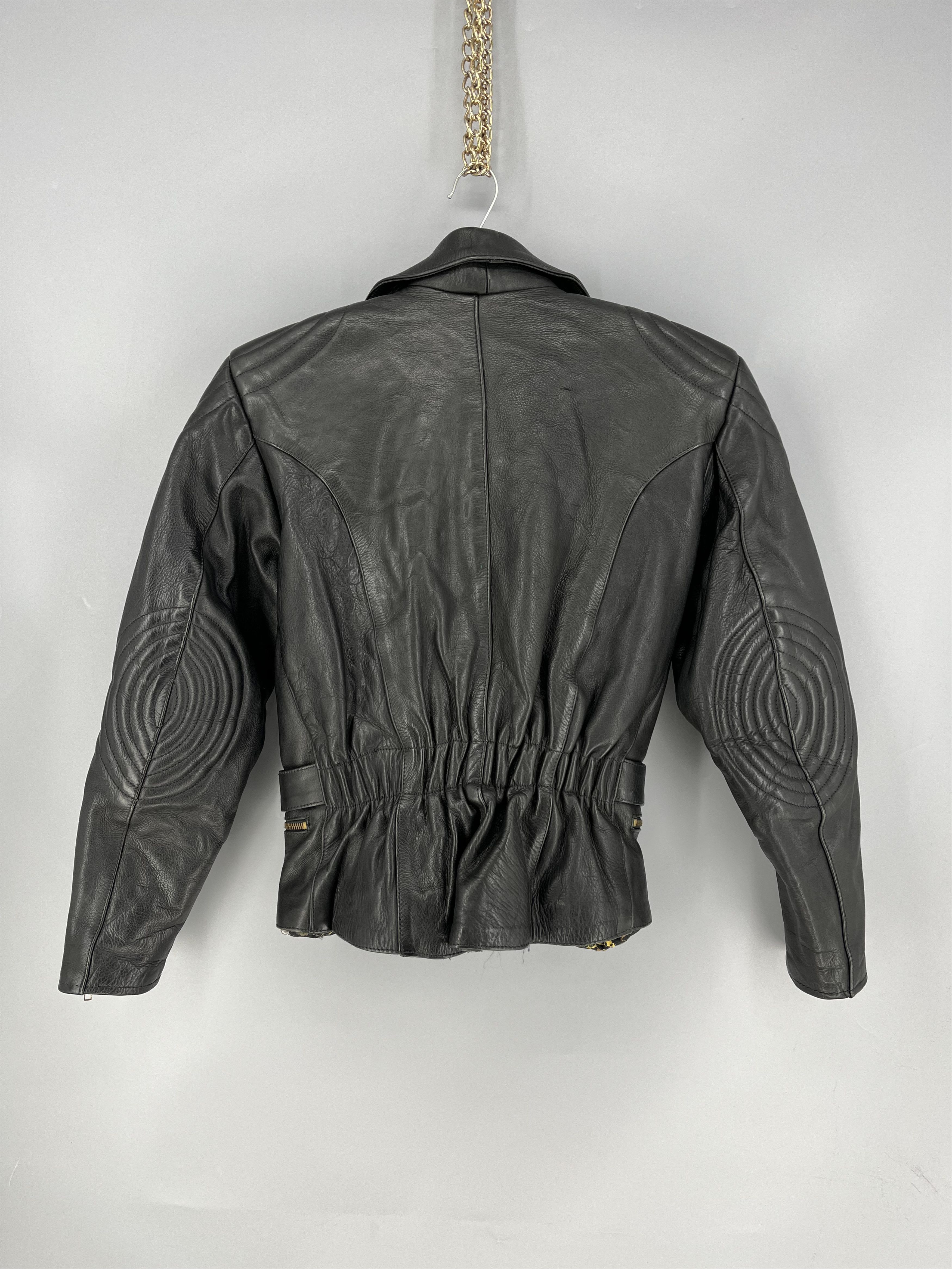 Leather Vintage Women’s Black Leather Biker Jacket Belted Moto Size XL / US 12-14 / IT 48-50 - 11 Thumbnail