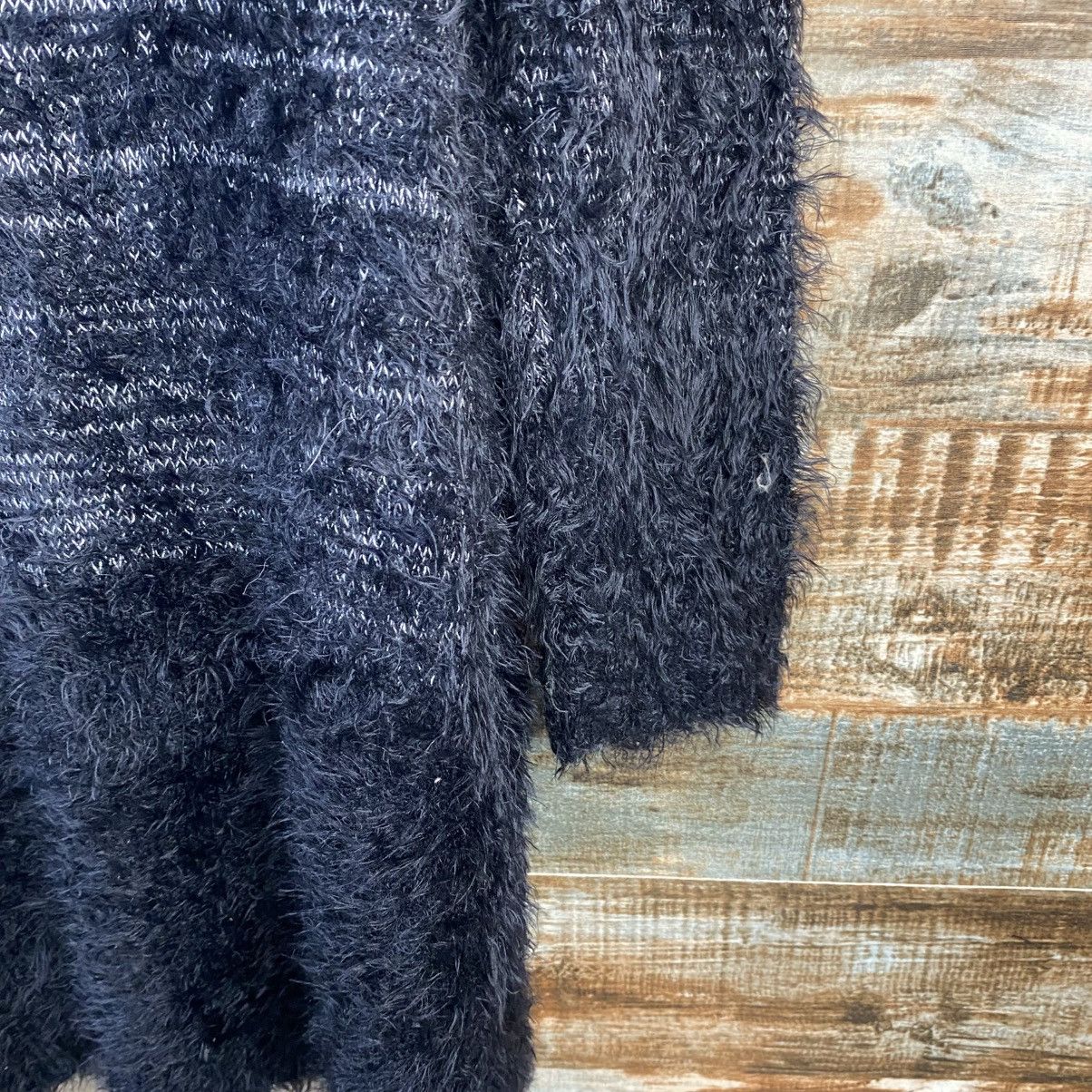 Japanese Brand DL Raf Baf Black Cardigan fur shaggy mohair Knitwear #C1114 Size M / US 6-8 / IT 42-44 - 16 Thumbnail