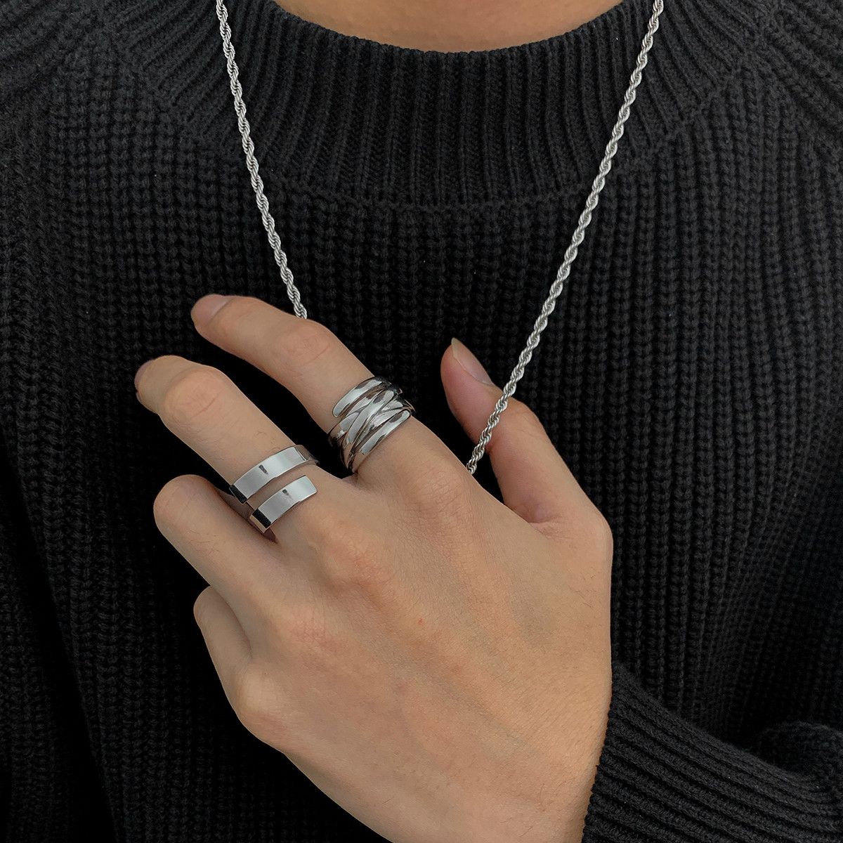 Jewelry Future Jewelry Rings Open Size Chrome Ring (Size 7-13) Size ONE SIZE - 3 Thumbnail