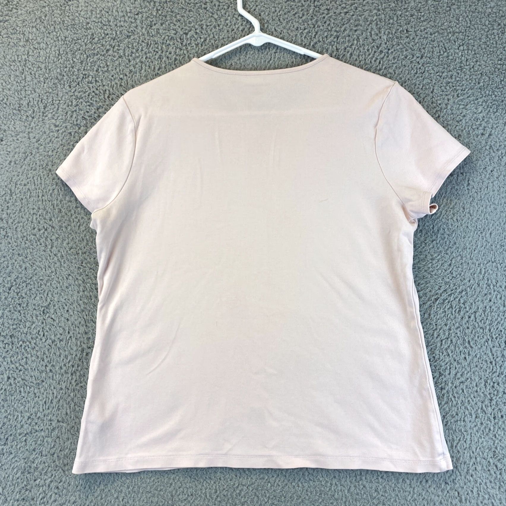 Croft & Barrow CROFT & BARROW Women's Light Pink Short Sleeve Knit T-Shirt Size L - Solid Round Neck - Coastal Grandma Theme Size L / US 10 / IT 46 - 5 Thumbnail