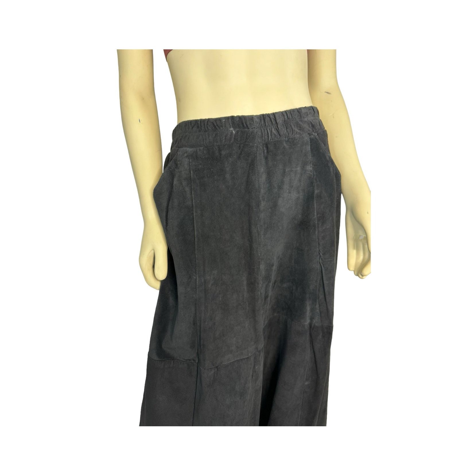 VTG Saks Fifth Avenue Patchwork Suede leather maxi Skirt L