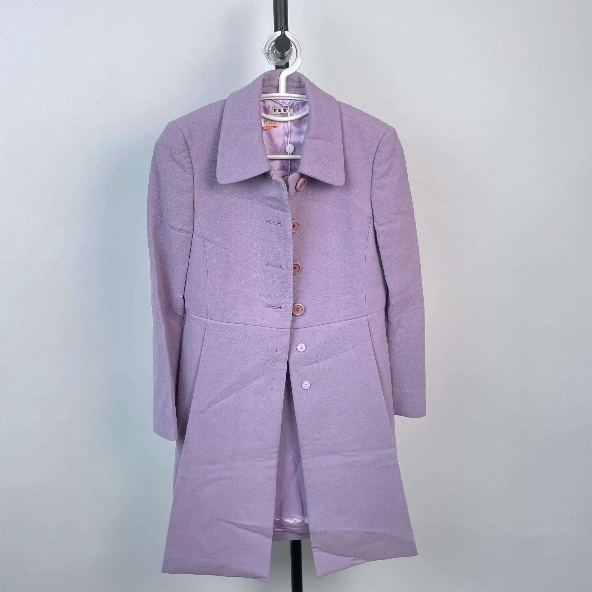 Miu Miu MIU MIU light purple cotton coat size 160/72 Size S / US 4 / IT 40 - 1 Thumbnail