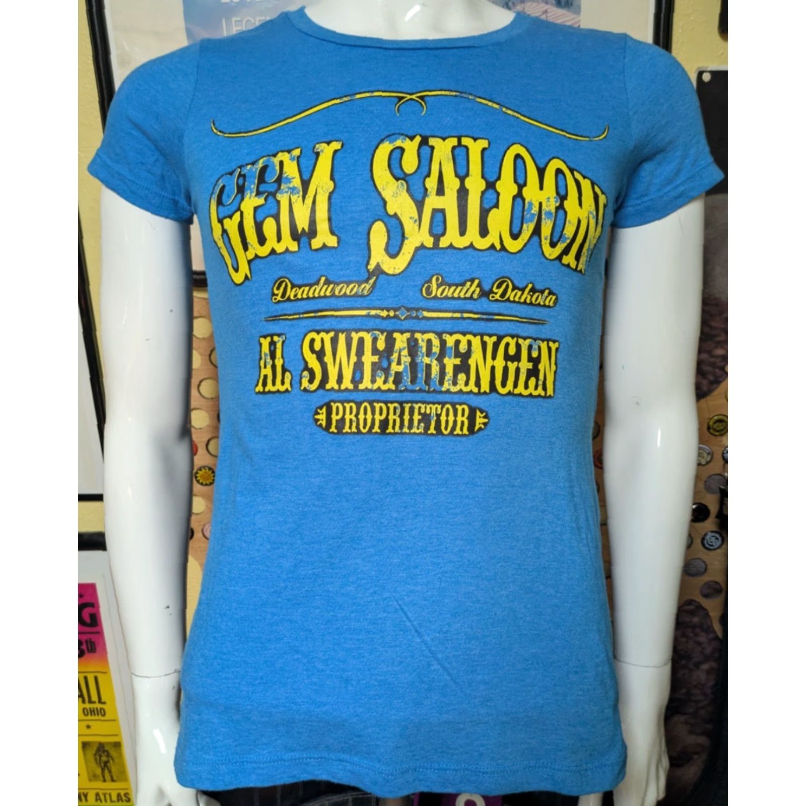 Vintage Womens T-Shirt Shirt Small Blue Gem Deadwood SD 50.50 Gem Saloon Deadwood, SD T Shirt Womens Mens? Size S / US 4 / IT 40 - 2 Thumbnail