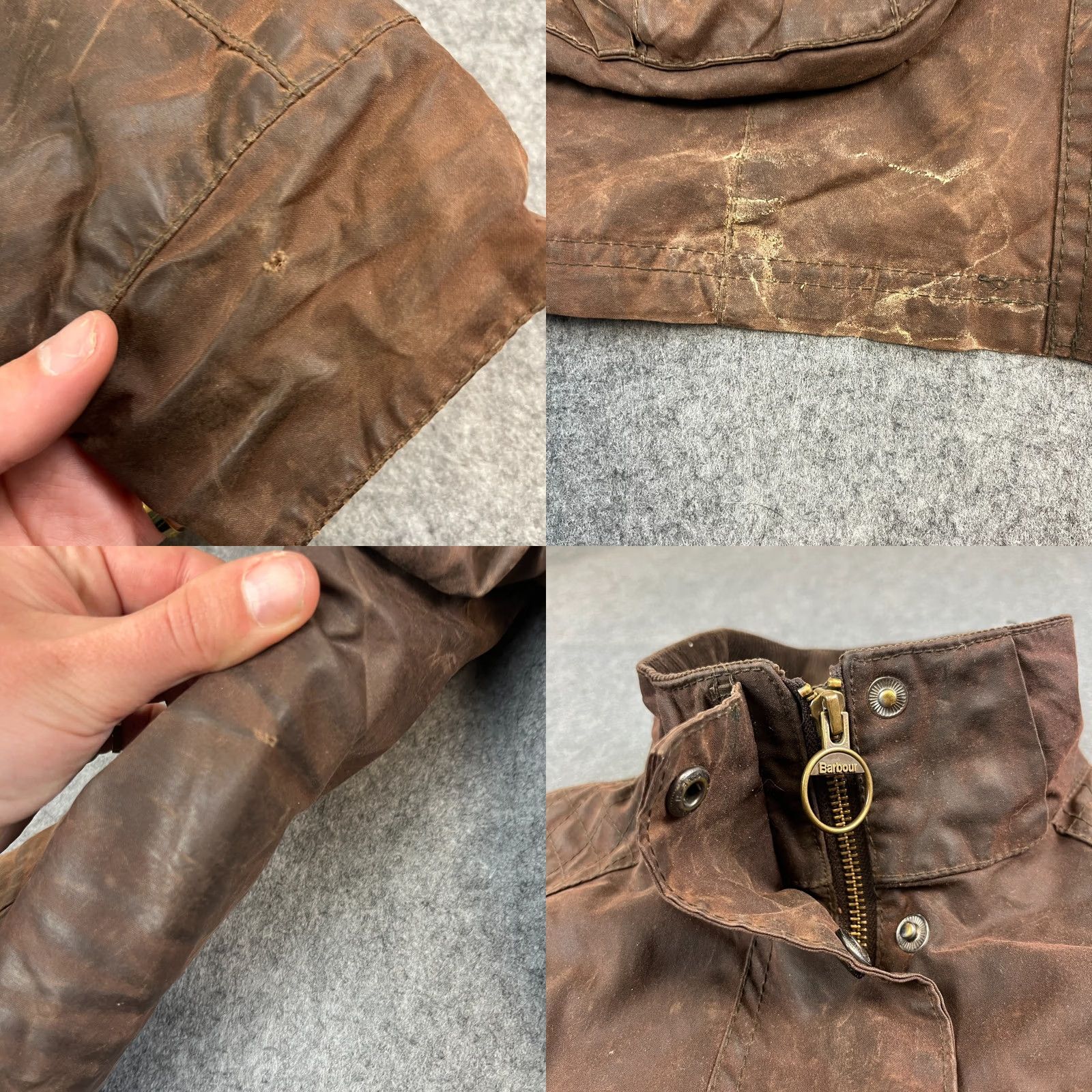 Barbour VINTAGE Barbour Jacket Womens Brown Belted UK 14 Made in England 3 Warrants Casual Cotton Long Sleeve Full Zip Pockets Womens Size XL / US 12-14 / IT 48-50 - 8 Thumbnail