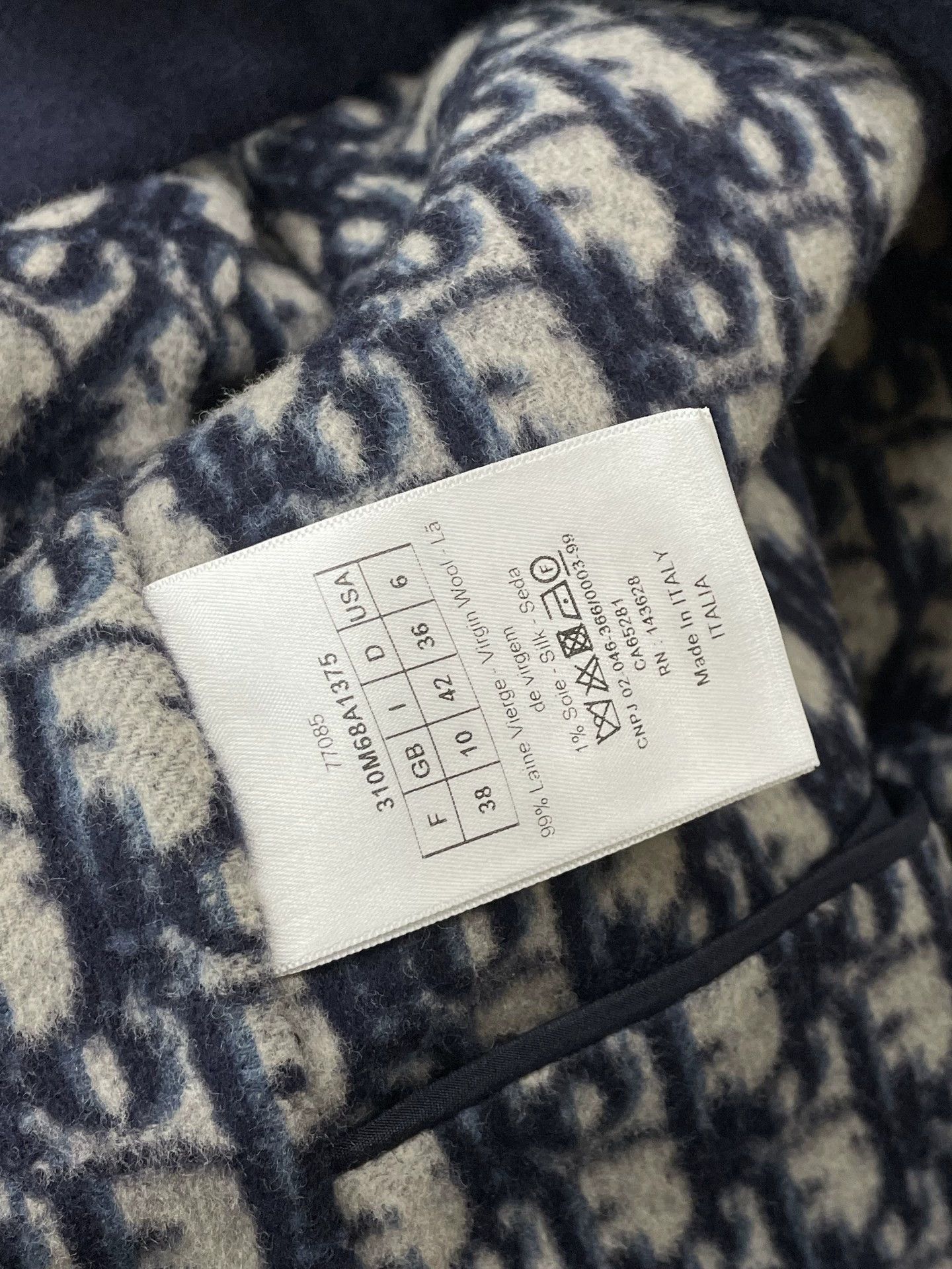 Dior Dior Double-Faced Wool Oblique Navy Coat FR38 NWT Size S / US 4 / IT 40 - 5 Thumbnail