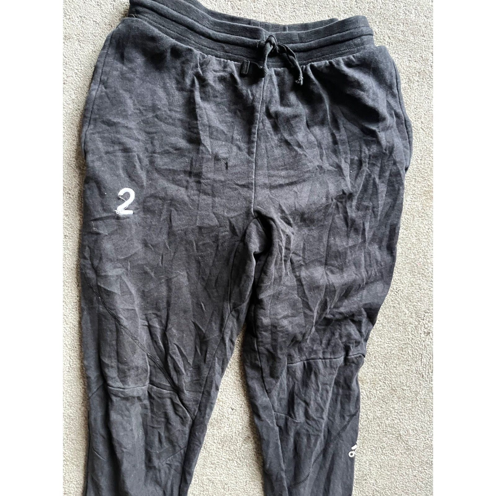 Adidas Adidas Climacool Black Sweatpants Men Size M Fleece Solid Logo Activewear Size US 31 - 2 Thumbnail