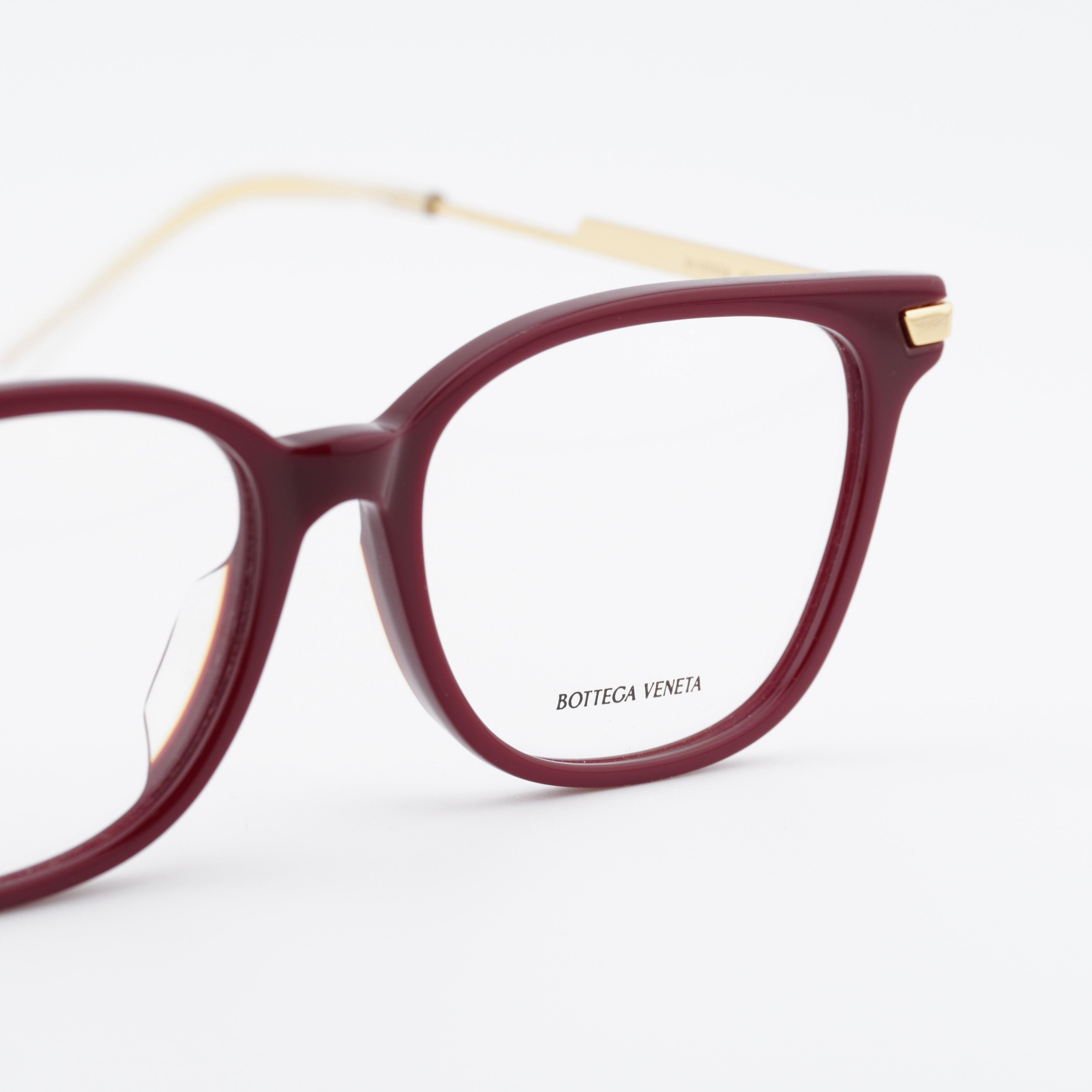 Bottega Veneta Bottega Veneta BV1074OA 004 Eyeglasses Burgundy/Gold 53mm Size ONE SIZE - 2 Thumbnail