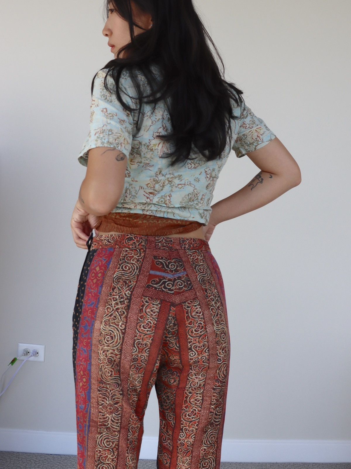 Issey Miyake × Vintage 90s Rare Issey Miyake Paisley Print Pants Size 29" - 2 Thumbnail