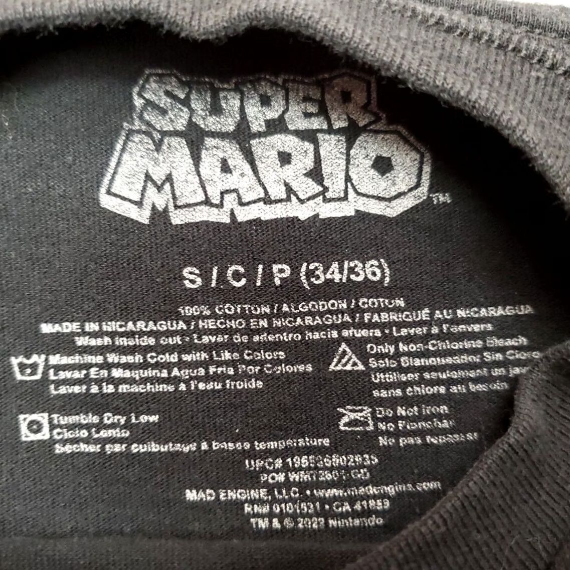 Nintendo Super Mario Shirt Mens Small Black Video Game Gamer Crewneck Casual TEE Size US S / EU 44-46 / 1 - 4 Thumbnail