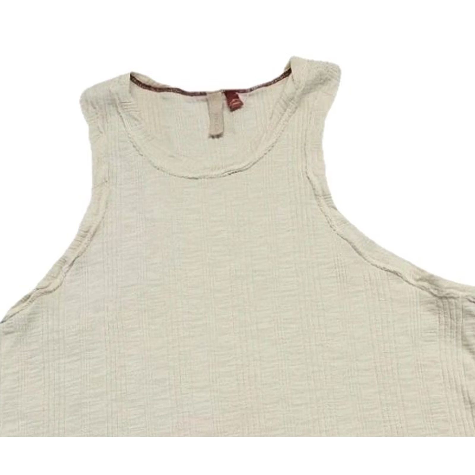 Anthropologie Anthropologie Pilcro Womens Cream Rib Knit Sleeveless Top Cotton Modal Tank Shirt Size L / US 10 / IT 46 - 5 Thumbnail