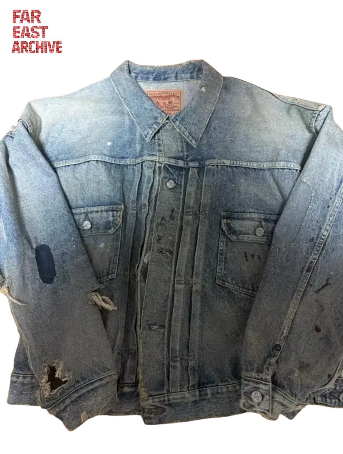 Saint Michael Saint Michael X berberjin Distressed Denim Jacket Size US XL / EU 56 / 4 - 1 Thumbnail