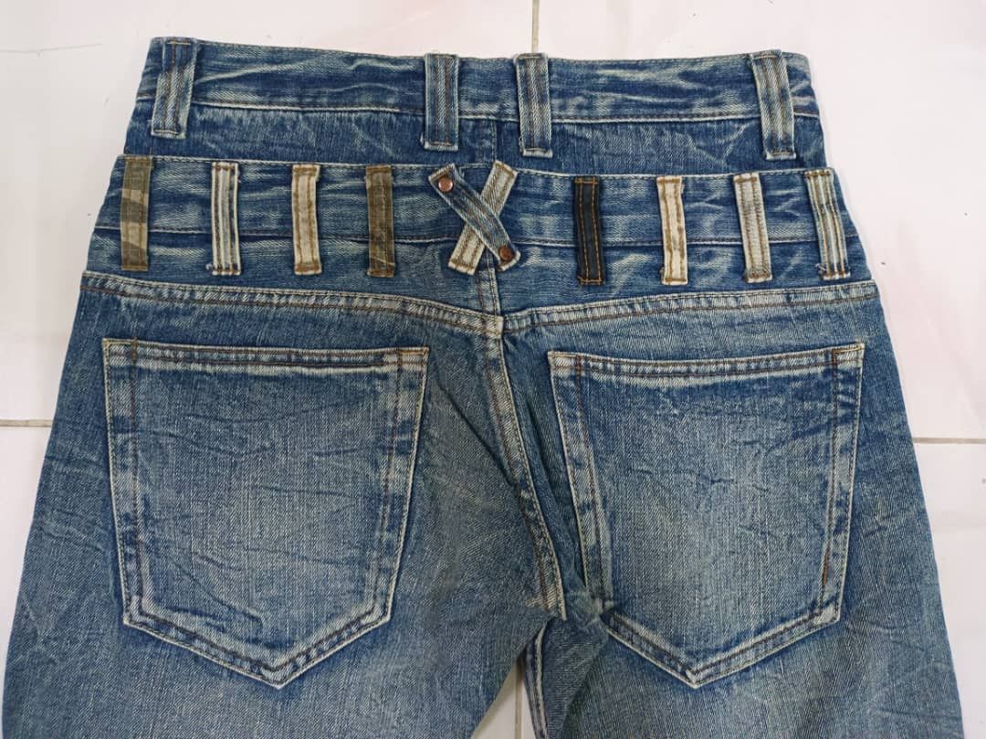 If Six Was Nine Vtg Jack Serika Double Waist Seditionaries Punk Denim Pants Size US 29 - 3 Thumbnail