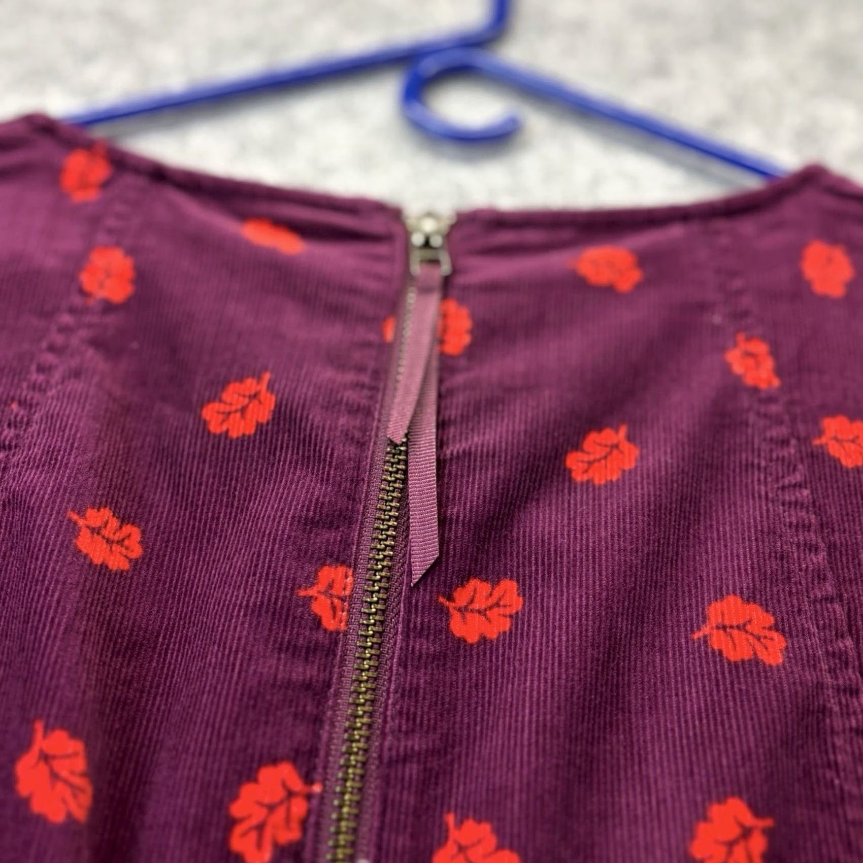Boden Boden Corduroy Dress Burgundy 12 3/4 Sleeve Knee Length Women’s shift Casual, Travel, Party/Cocktail - UK 12 Size XL / US 12-14 / IT 48-50 - 5 Thumbnail