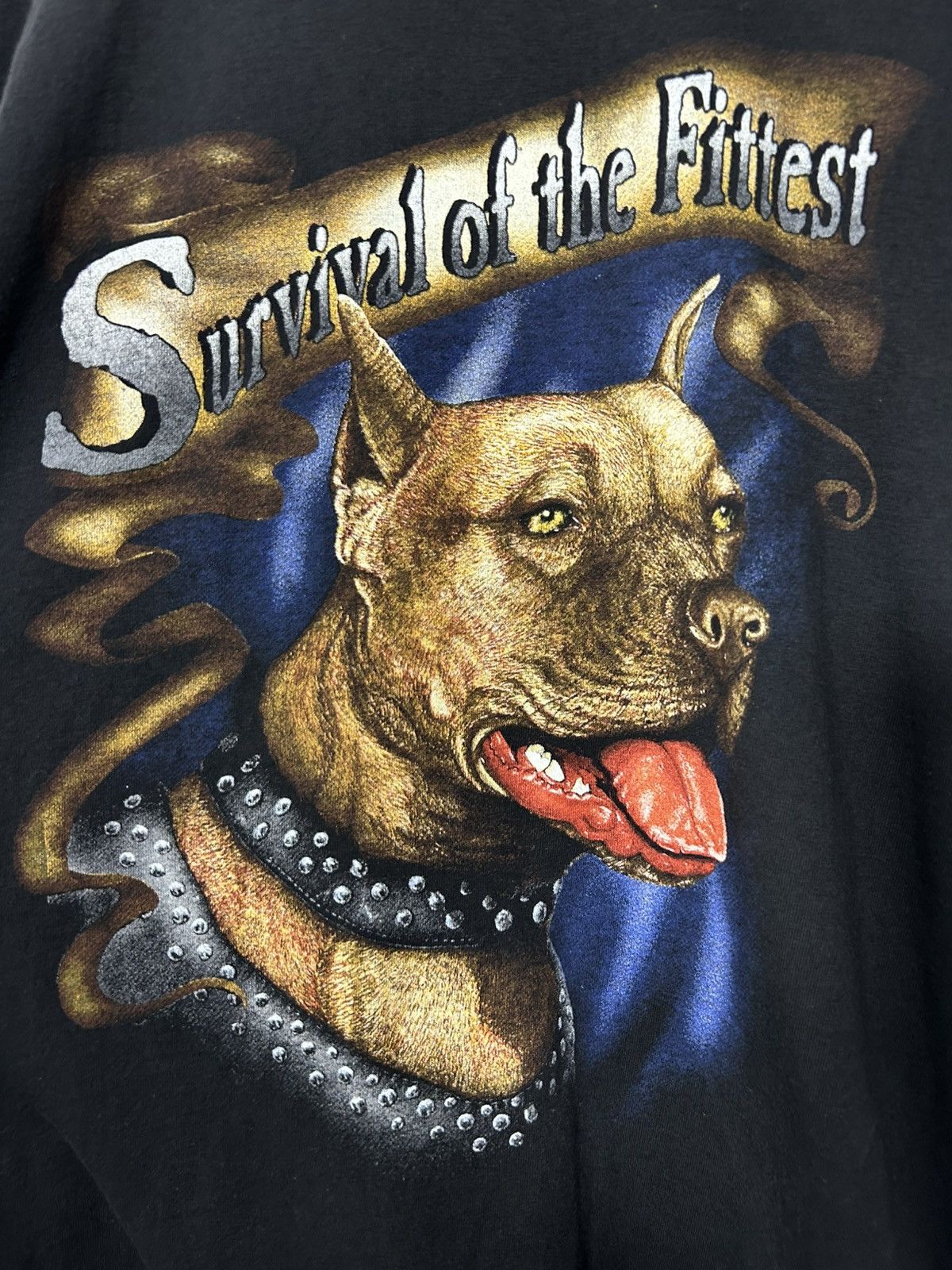 Harley Davidson × Vintage 90s Survival of the Fittest Pitbull Size US XL / EU 56 / 4 - 2 Thumbnail
