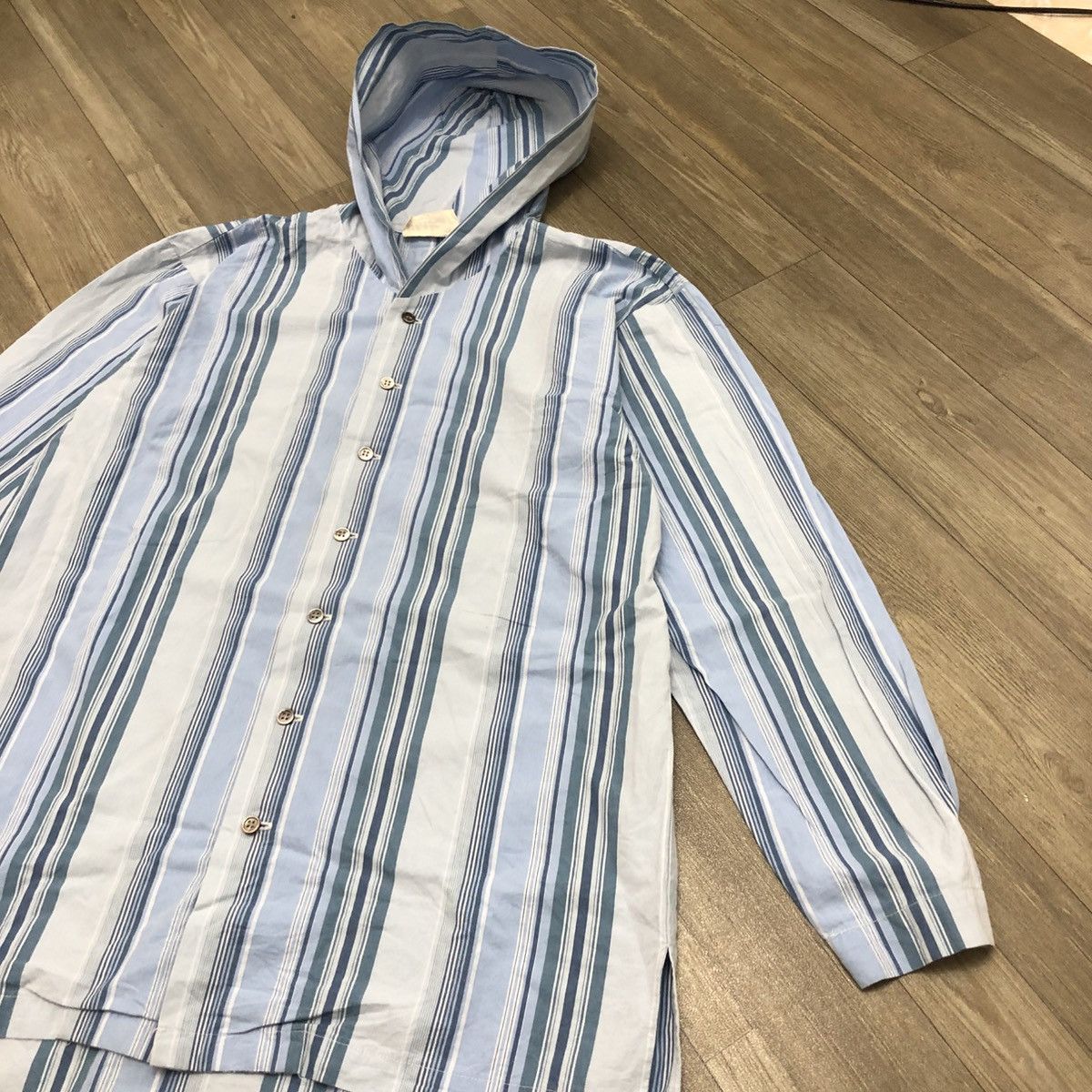 Hai Sporting Gear × Issey Miyake 1990s Hai Sporting Gear Shirt with Hoodie Size US M / EU 48-50 / 2 - 4 Thumbnail