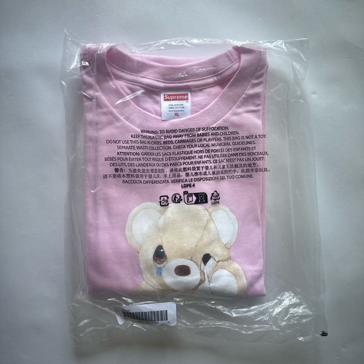 Supreme Supreme Bear Tee SS25 light pink X-large | Grailed