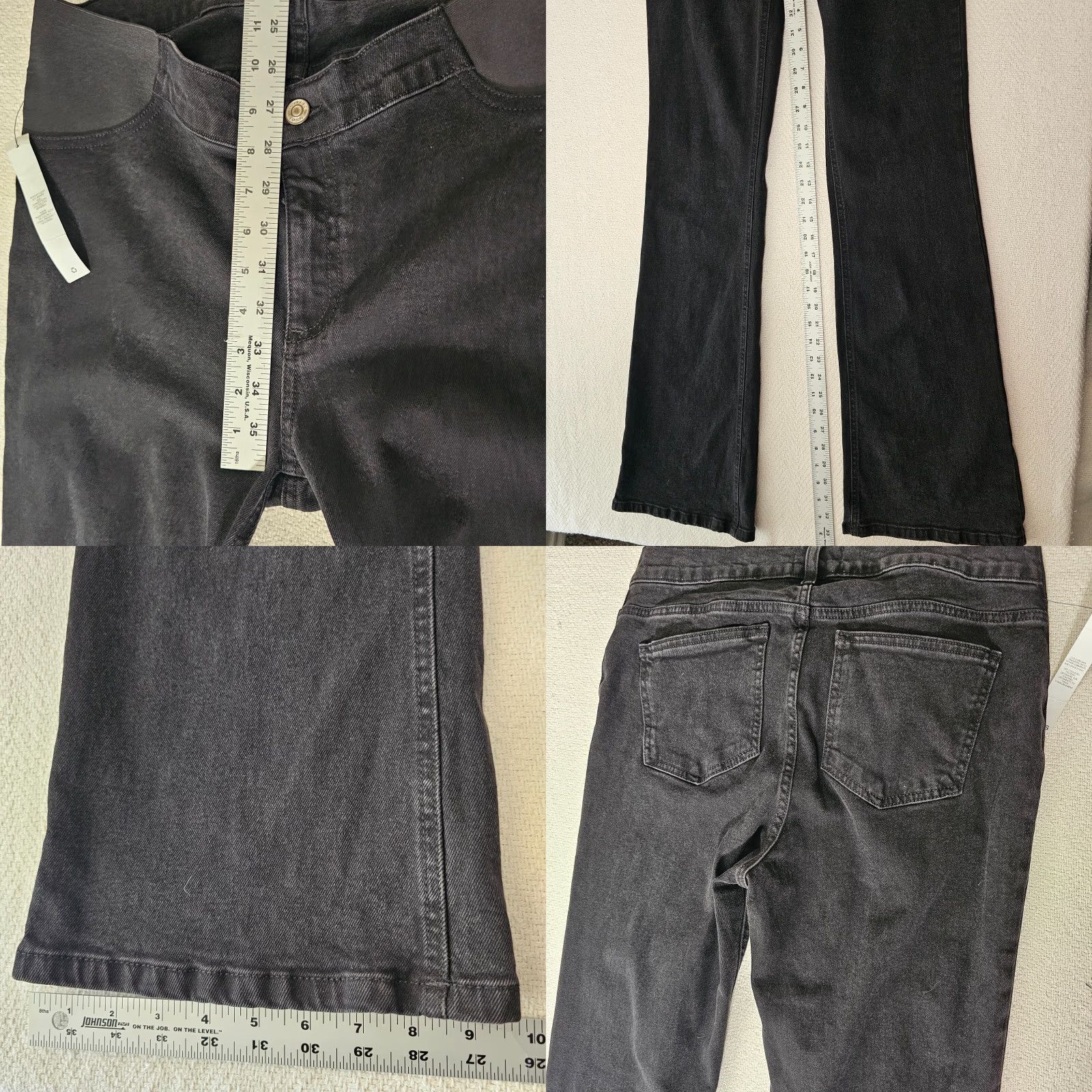 Asos ASOS Maternity Black Flare Jeans Women’s Size 6 Stretch Sides Comfy Size 28" / US 6 / IT 42 - 8 Thumbnail