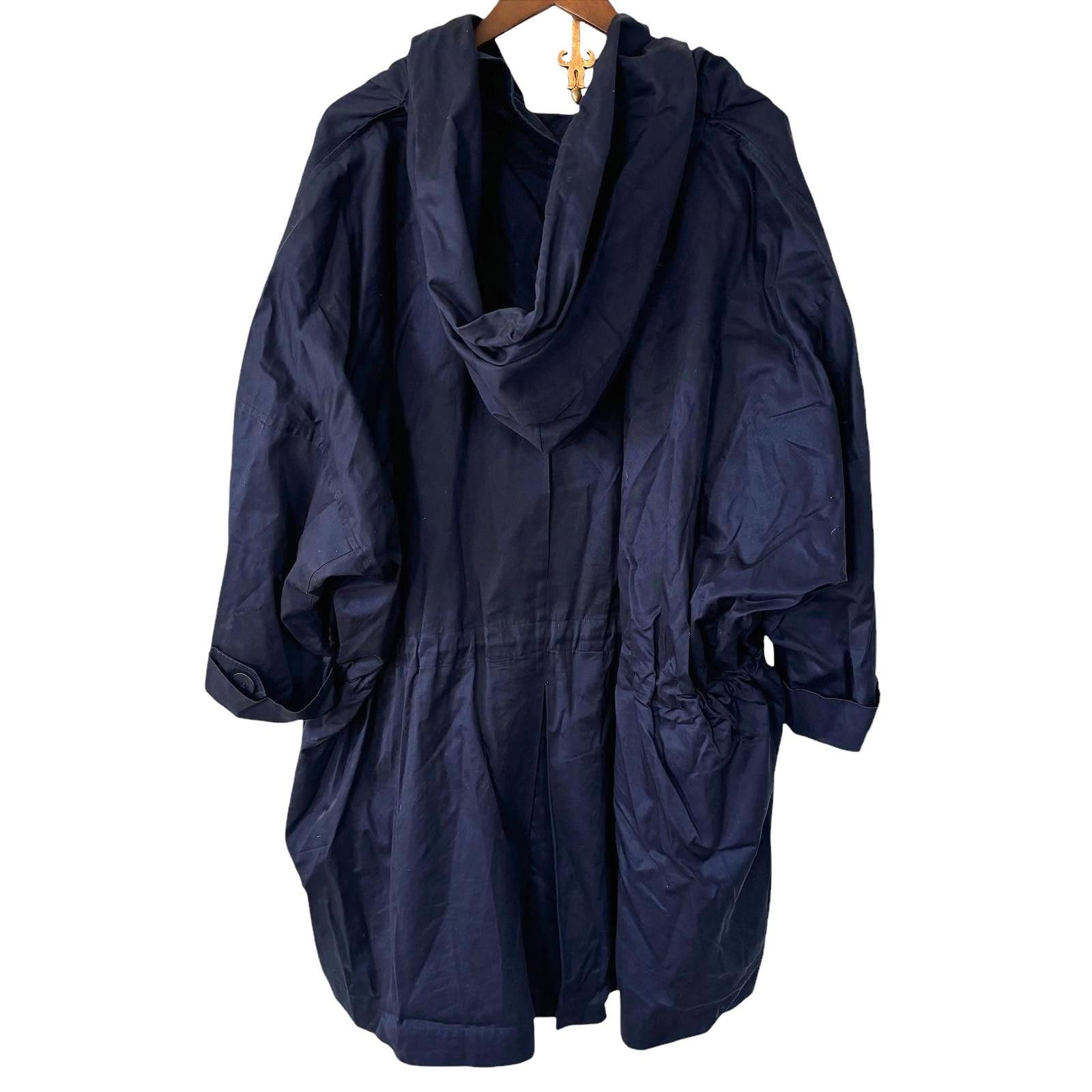 Issey Miyake Issey Miyake Cotton Double Breasted Navy Trench Coat Size 8 Size M / US 6-8 / IT 42-44 - 2 Thumbnail
