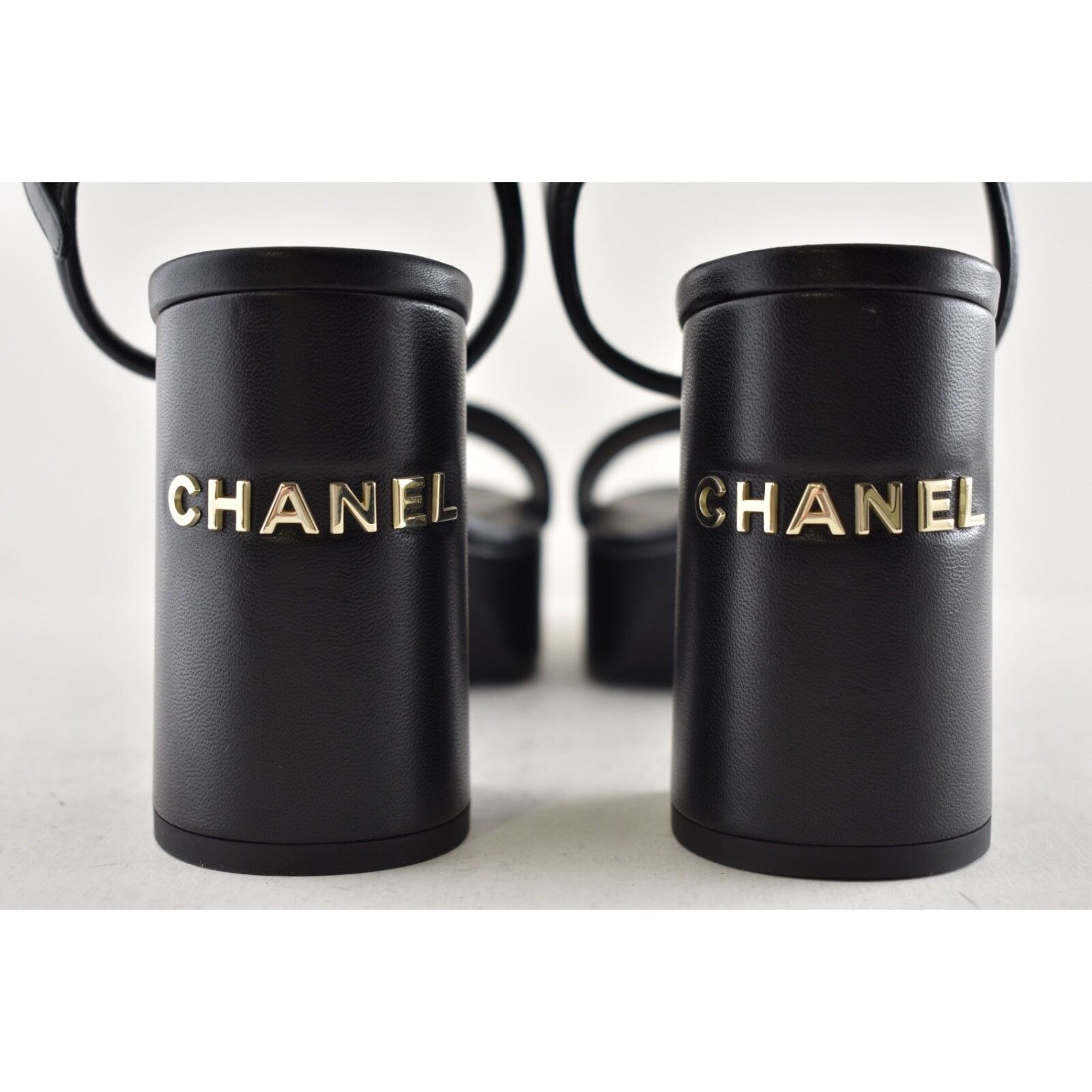 Chanel Chanel 24C Black Lambskin Leather Logo Platform Ankle Size US 11 / IT 41 - 11 Thumbnail