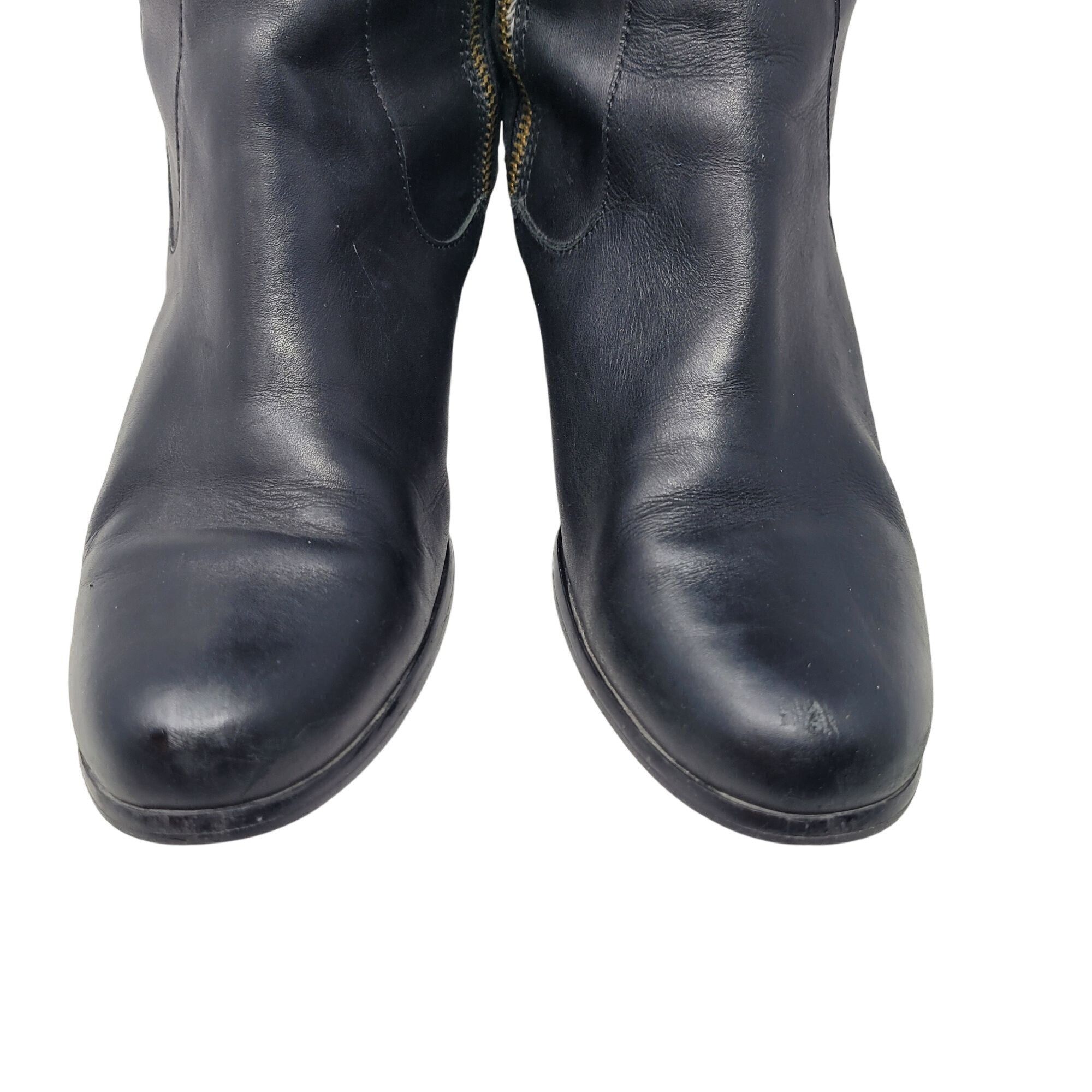 Elie Tahari Tahari Kyle Black Leather Knee-High Boots 9 Gold Zipper Stre Size US 9 / IT 39 - 4 Thumbnail