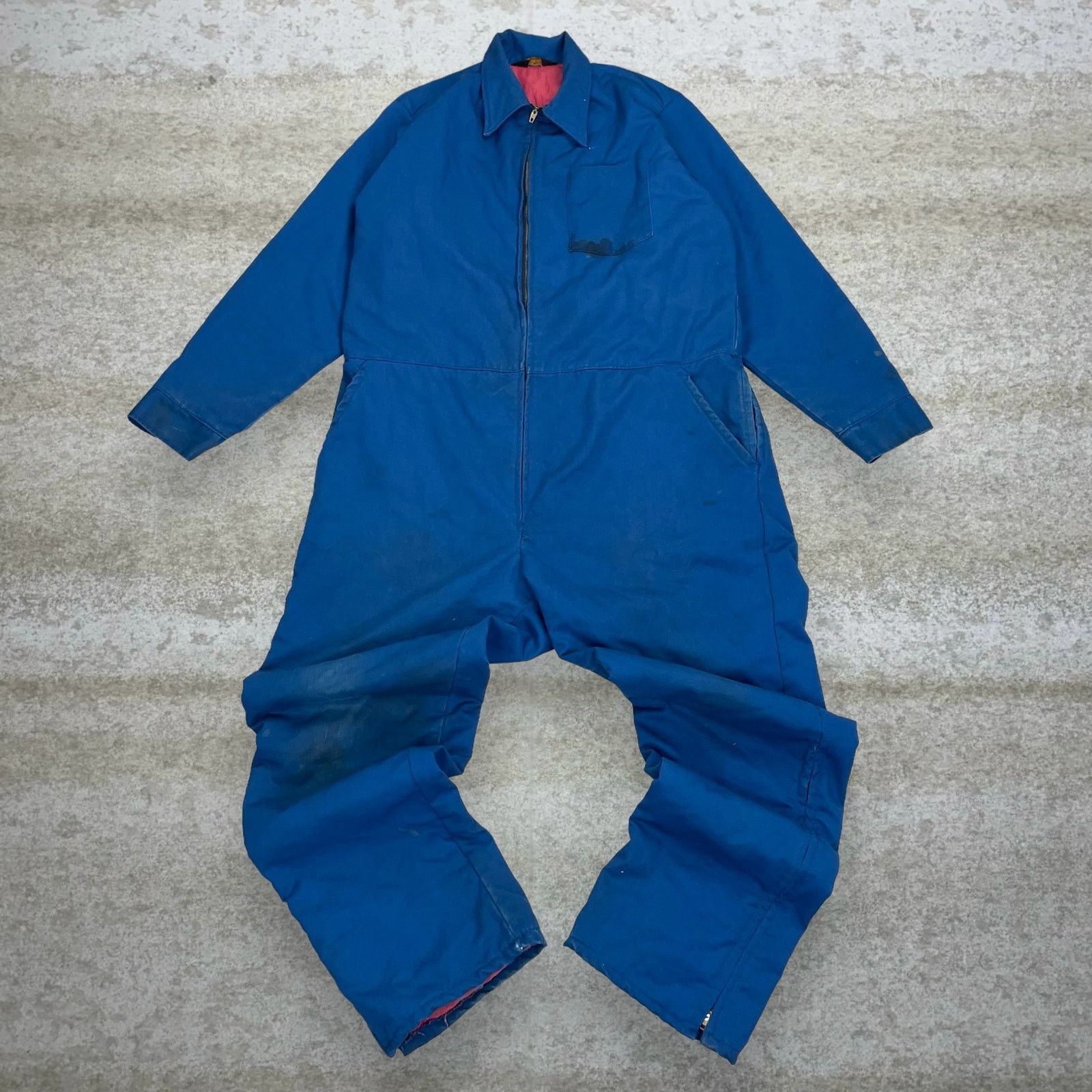 Vintage True Vintage Coveralls 70s Blue Canvas Quilt Lined Zip Up Size US 44 / EU 60 - 1 Thumbnail