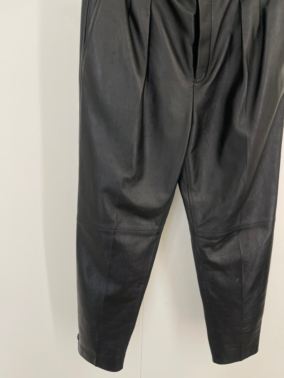 Saint Laurent Paris Pleated Pants in Vintage Drummed Leather Size US 38 / EU 54 - 4 Thumbnail