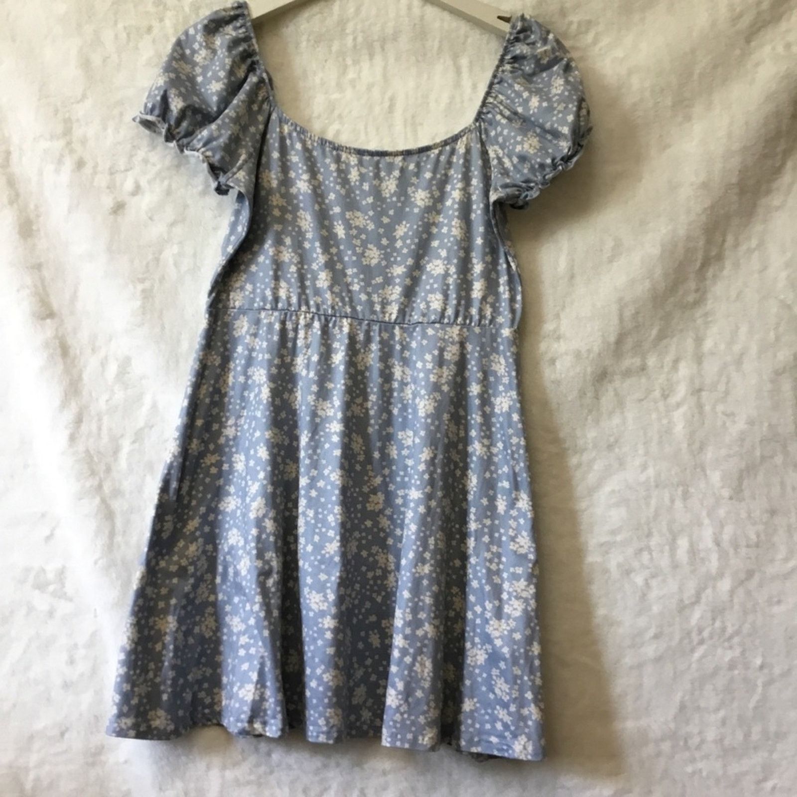 Other Altar'd State Blue Floral Short Sleeve Dress Size L / US 10 / IT 46 - 1 Thumbnail