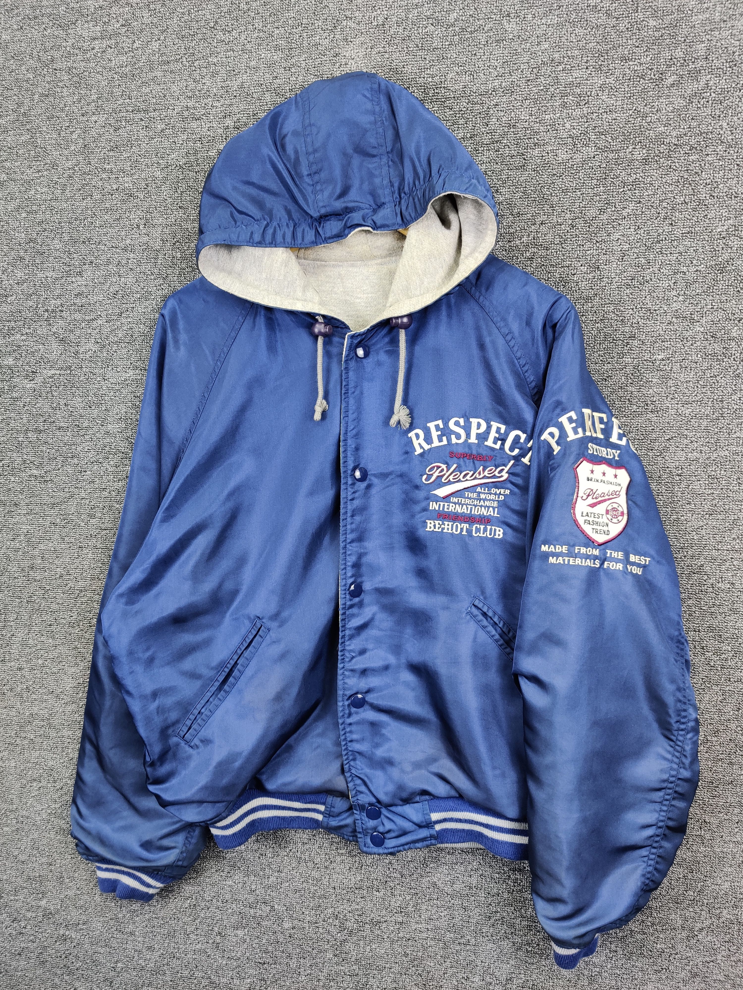 Japanese Brand Vintage Be Hot Club Reversible Bomber Varsity Hoodie Jacket Size US XL / EU 56 / 4 - 2 Thumbnail