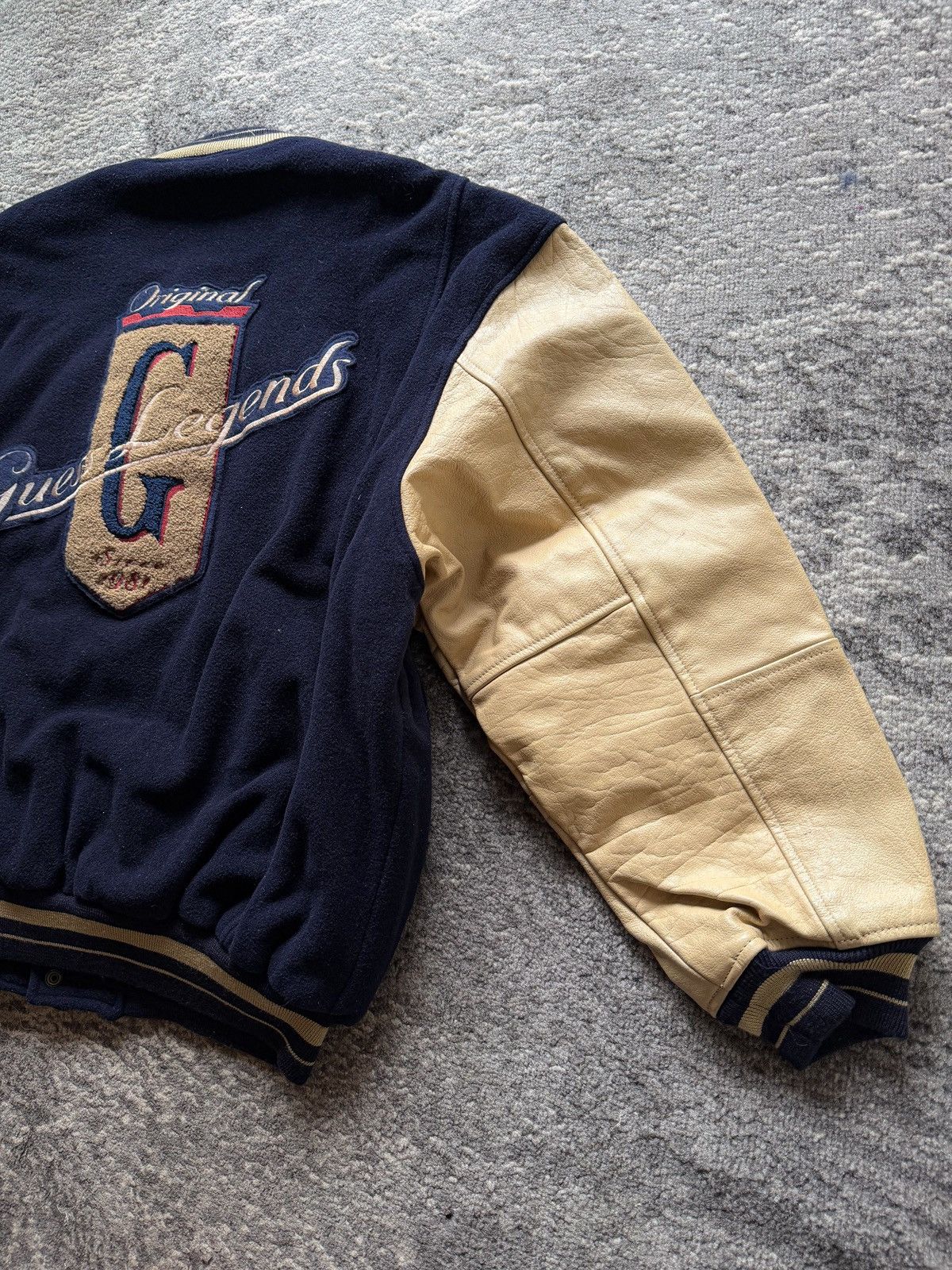 Guess 80’s Vtg Guess Leather Wol Varsity Size US L / EU 52-54 / 3 - 6 Thumbnail