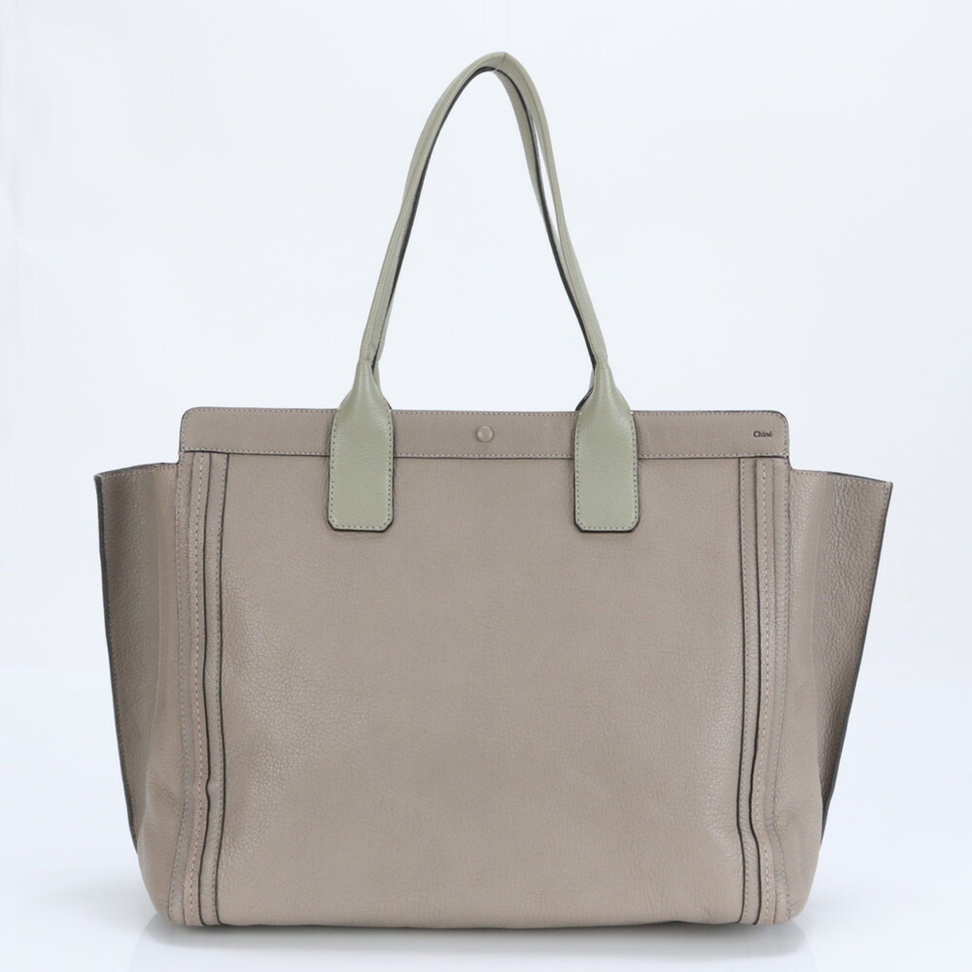 Chloé Chloe Allison Leather Shoulder Bag Hand Greige Women's