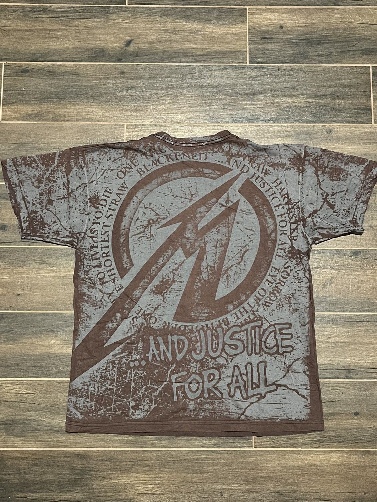 Band Tees × Vintage Vintage 90s Metallica Justice For All AOP Rare Tee Size US XL / EU 56 / 4 - 4 Thumbnail