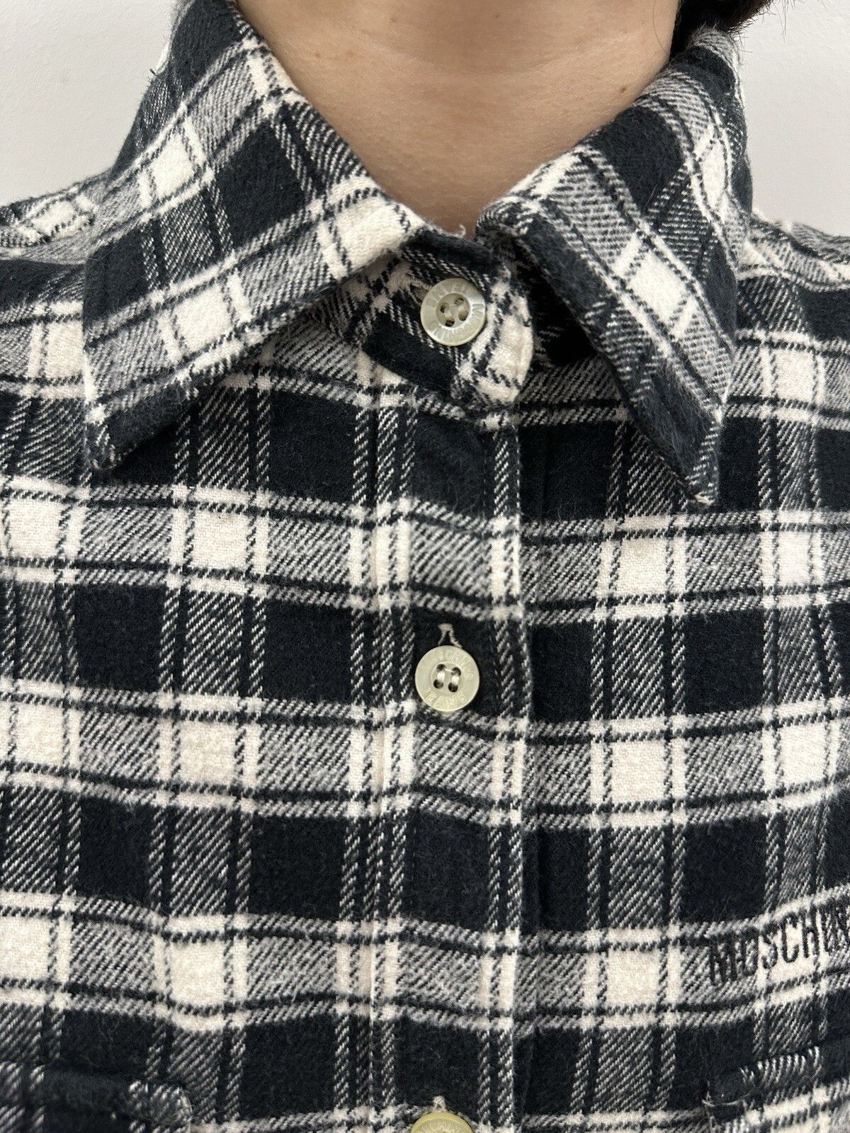 Moschino Vintage 90s Moschino Jeans Flanel Shirt Checked Womens Size M / US 6-8 / IT 42-44 - 13 Thumbnail