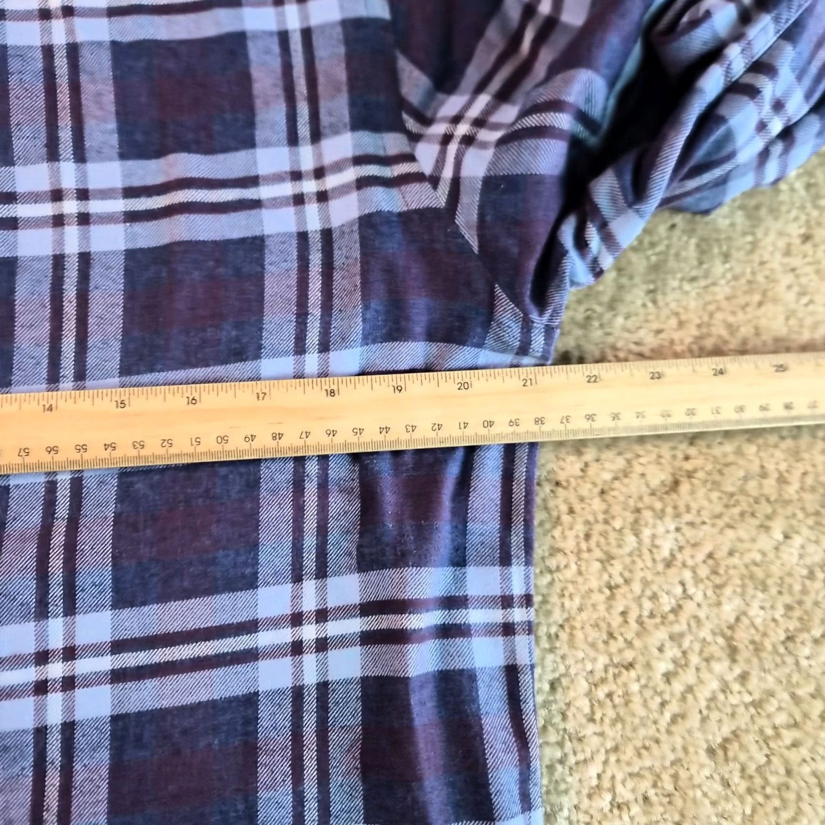 UNTUCKit UNTUCKit Shirt Mens Medium Slim Fit Flannel Button-Up Purple Plaid Long Sleeve G006 Size US M / EU 48-50 / 2 - 7 Thumbnail