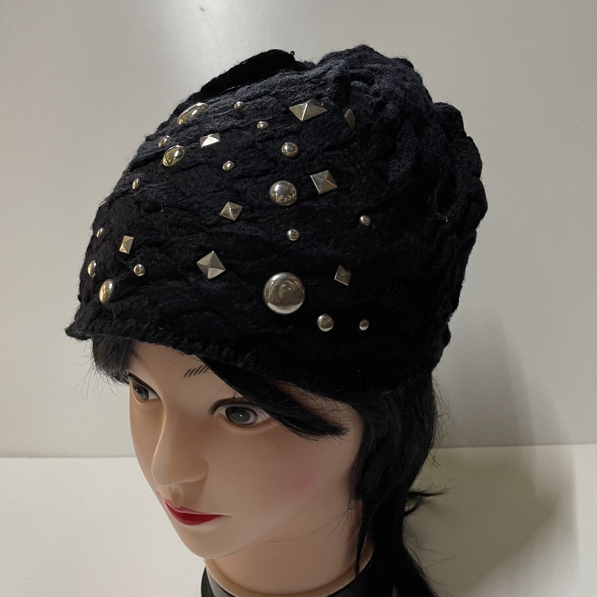 If Six Was Nine × Japanese Brand × Seditionaries 💥- JapaneseBrand Studed Spike Knitted Beanie Kmrii Style Size ONE SIZE - 2 Thumbnail