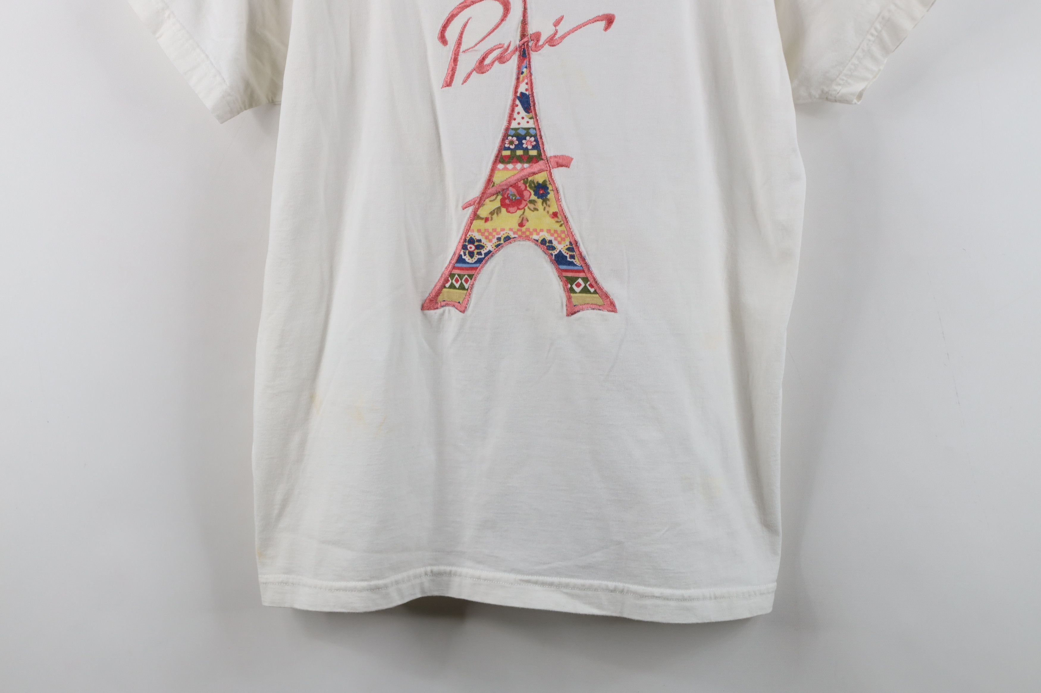 Vintage Vintage 90s Streetwear Eiffel Tower Quilt Patch T-Shirt Size S / US 4 / IT 40 - 3 Thumbnail